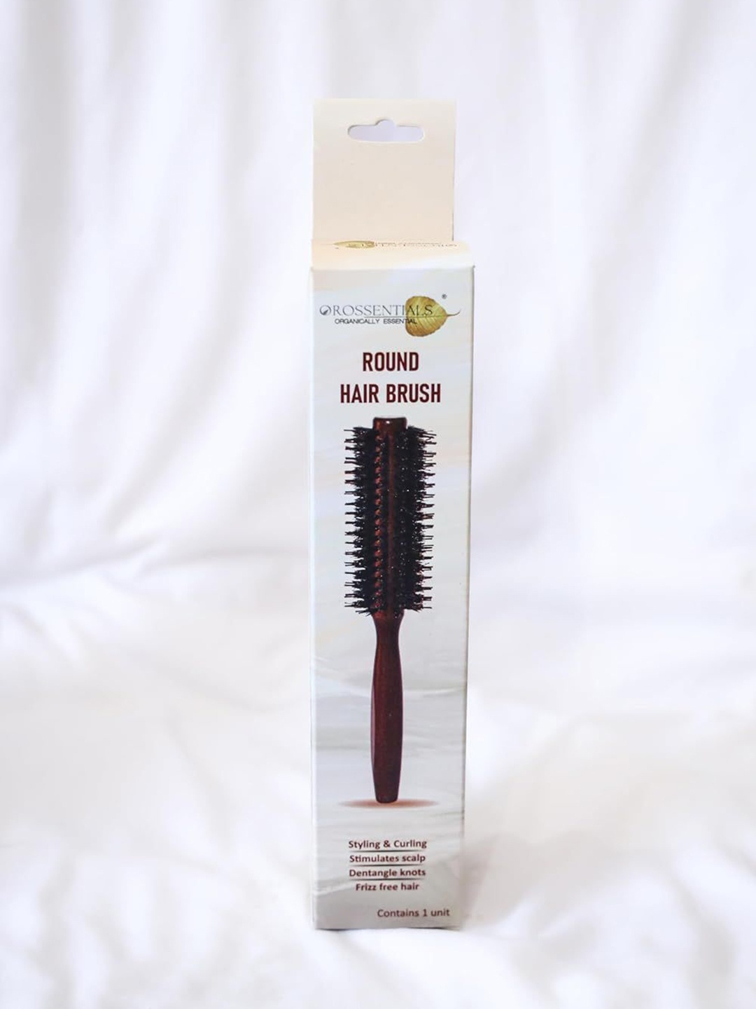 

OROSSENTIALS Set Of 2 Wooden Hair Brush, Brown