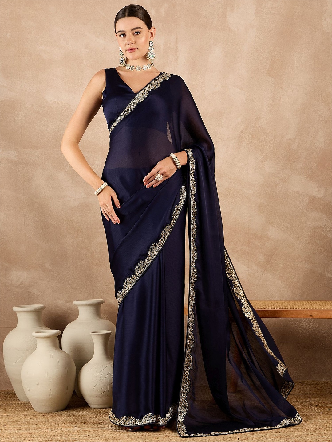 

all about you Satin Saree, Blue