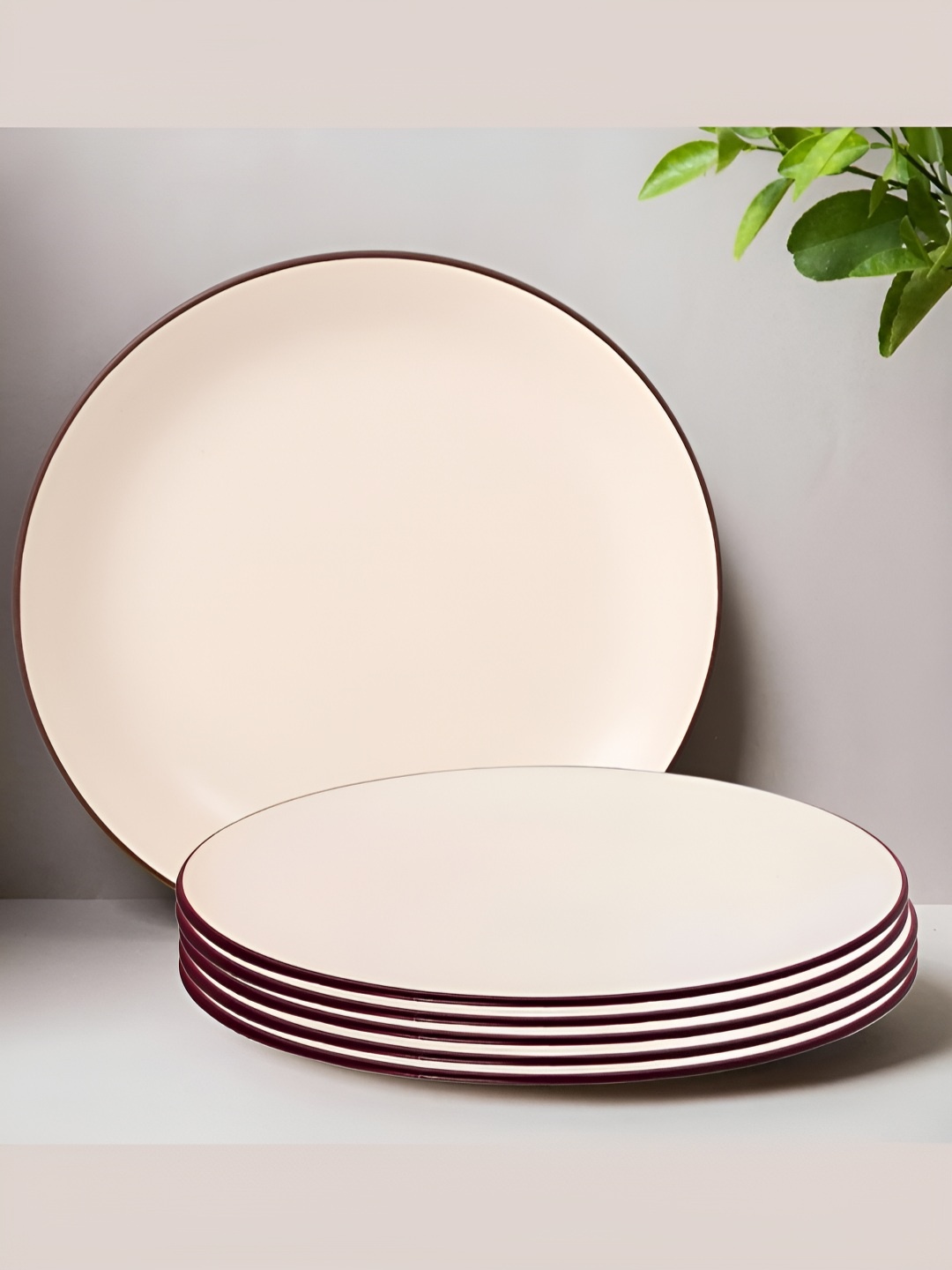 

Freakway White 6 Pieces Ceramic Dishwasher and Microwave Safe Plates
