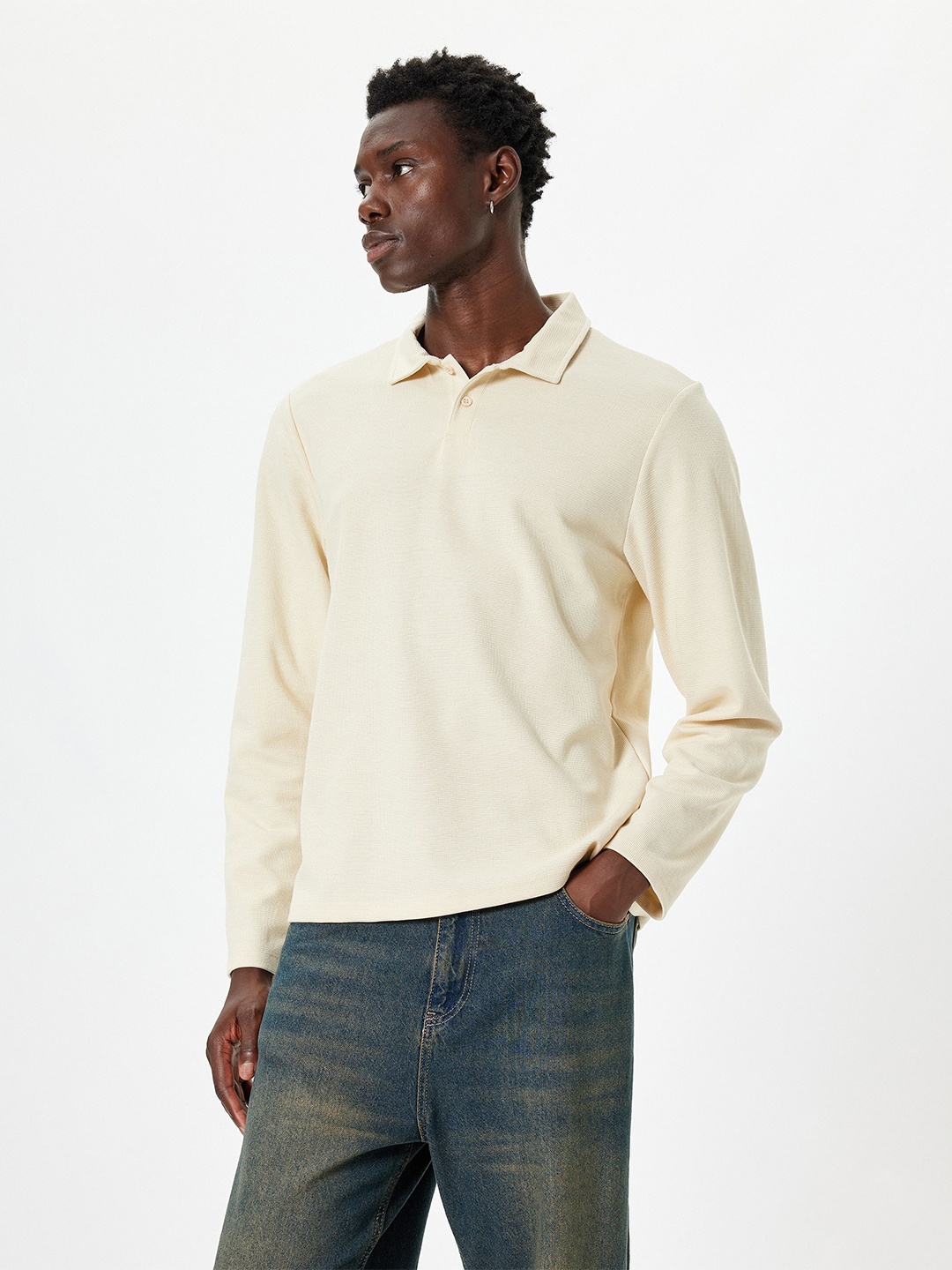 

Koton Men Ribbed Sweaters, Cream