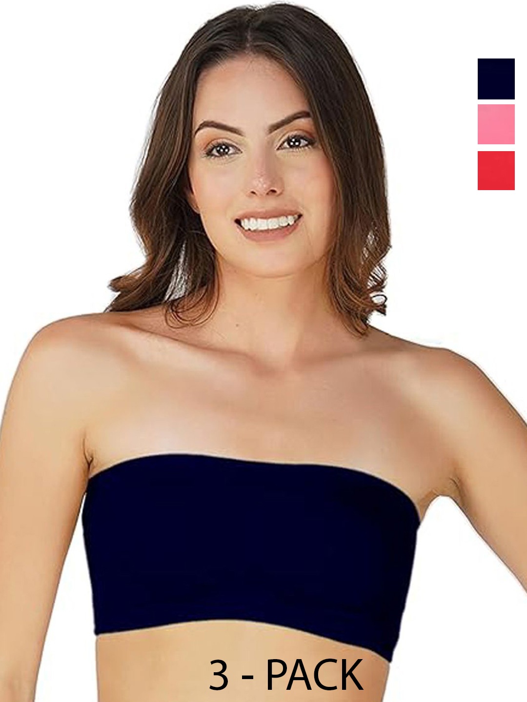 

ComfyStyle Women Solid Cotton Full Coverage Bra, Navy blue