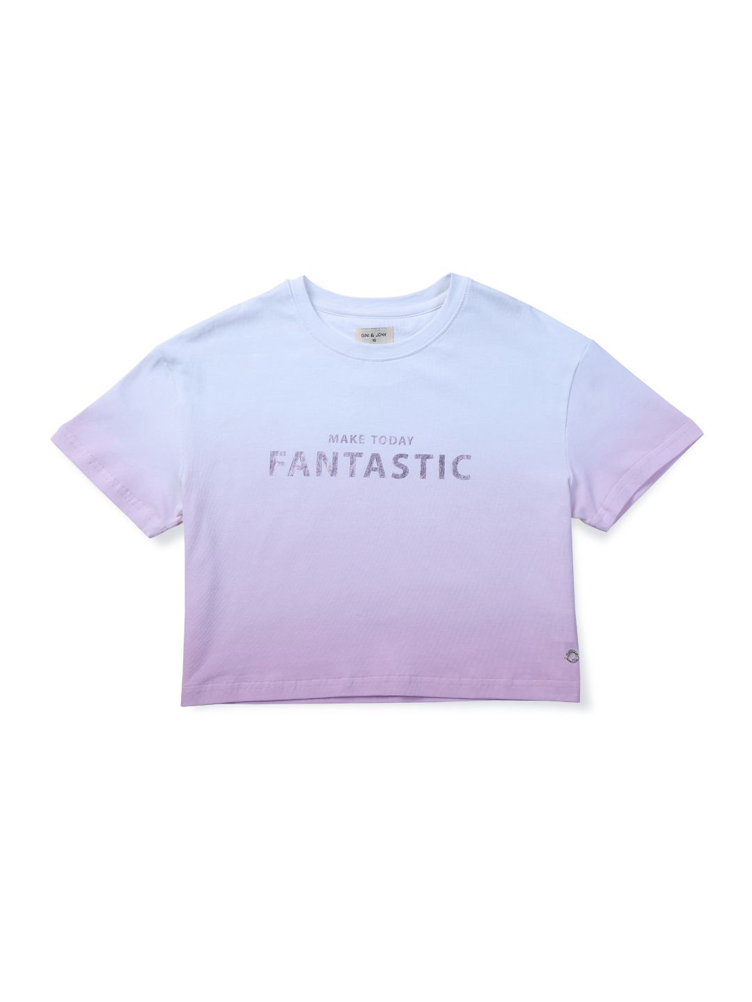 

Gini and Jony Girls Ombre Round Neck Cotton T-shirt, Blue
