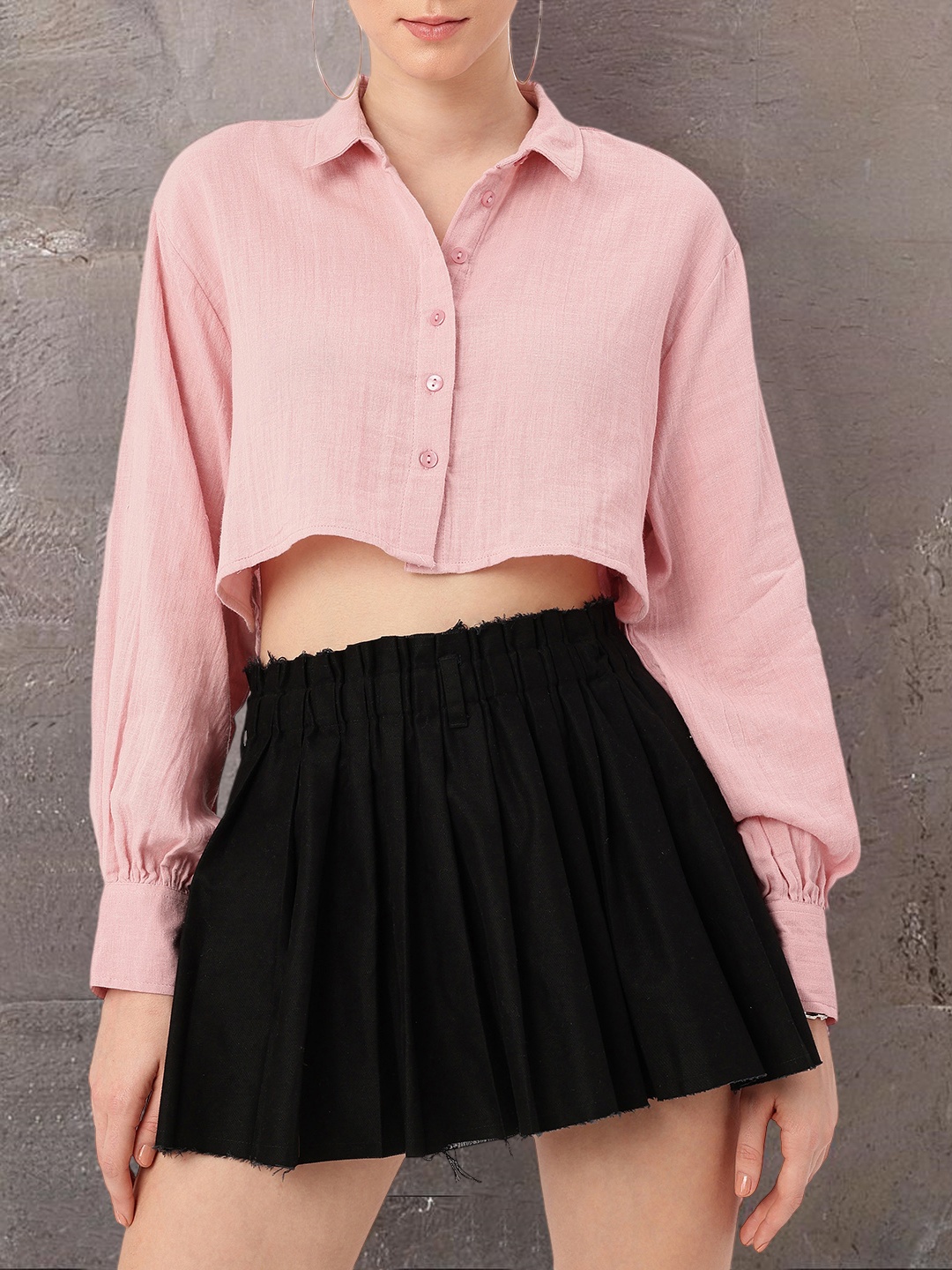 

The Roadster Life Co. Modern Twist Boxy Fit Crop Shirt, Pink