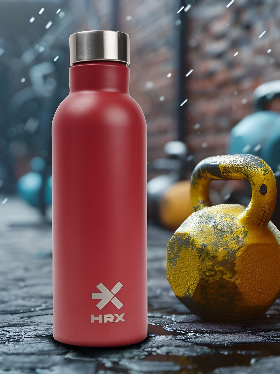 

HRX by Hrithik Roshan Red & Steel Printed Single Stainless Steel Water Bottle 1l