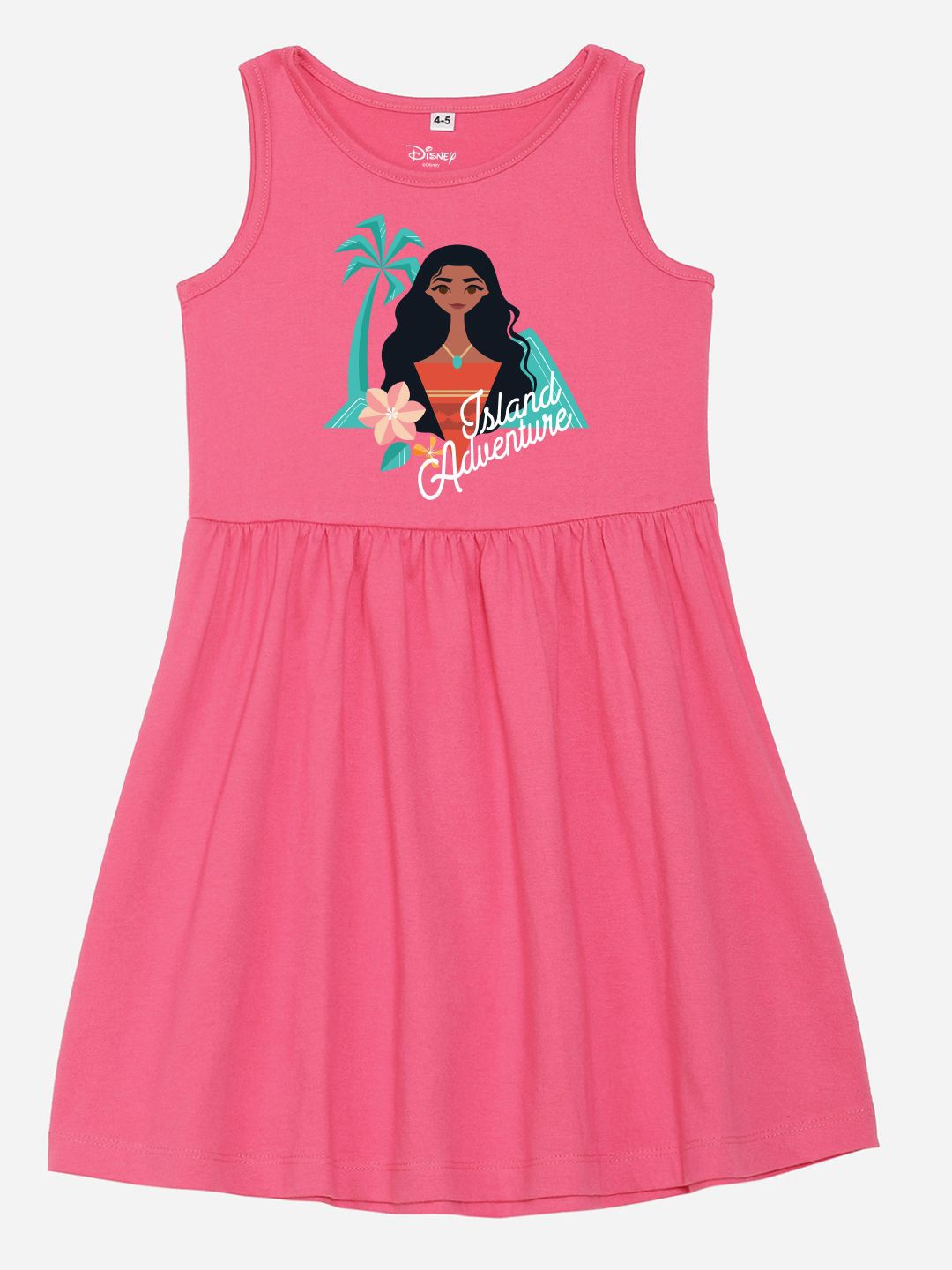 

YK Disney Girls Print Fit & Flare Dress, Pink