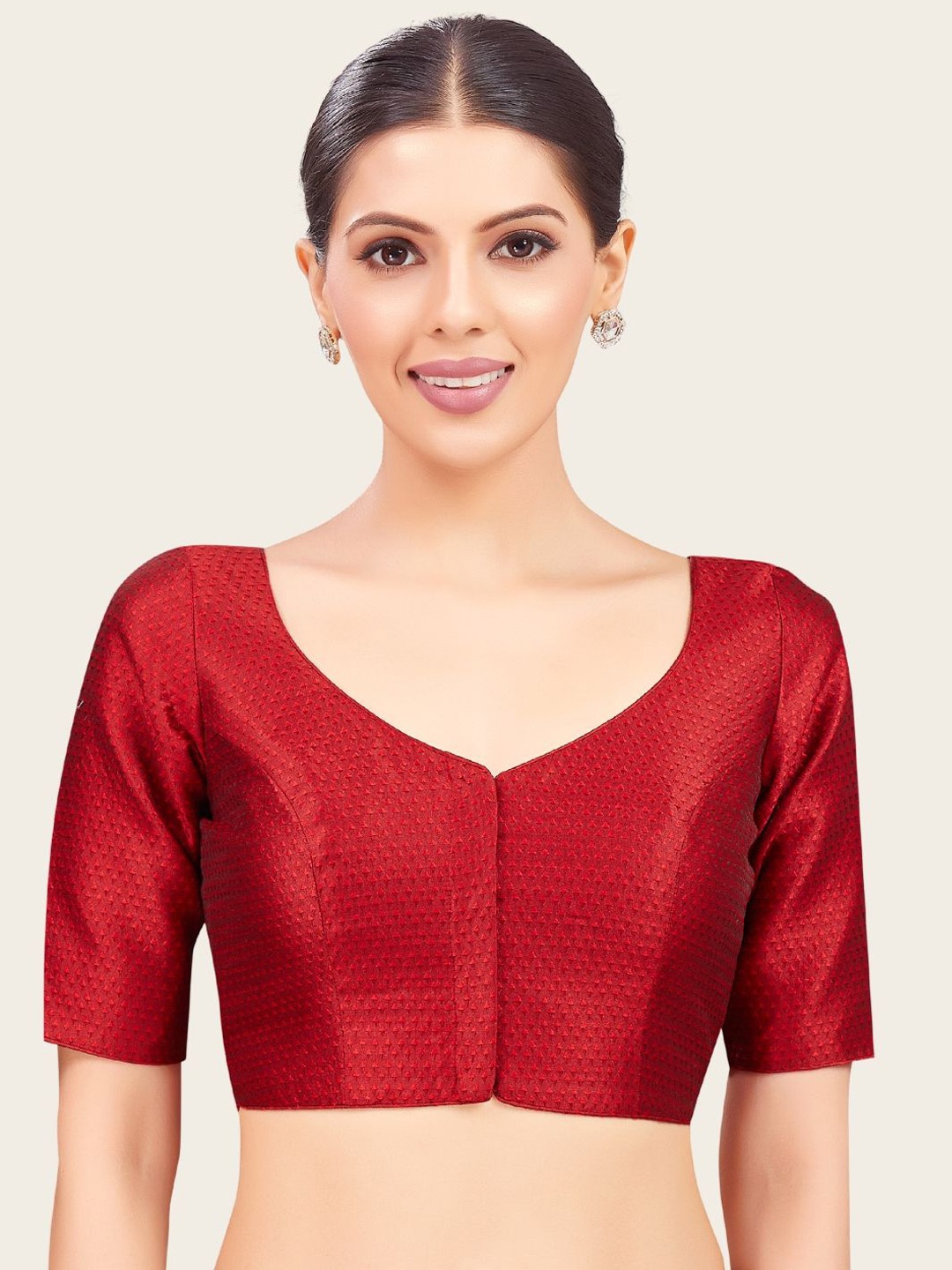 

Studio Shringaar Woven Design Readymade Saree Blouse, Maroon