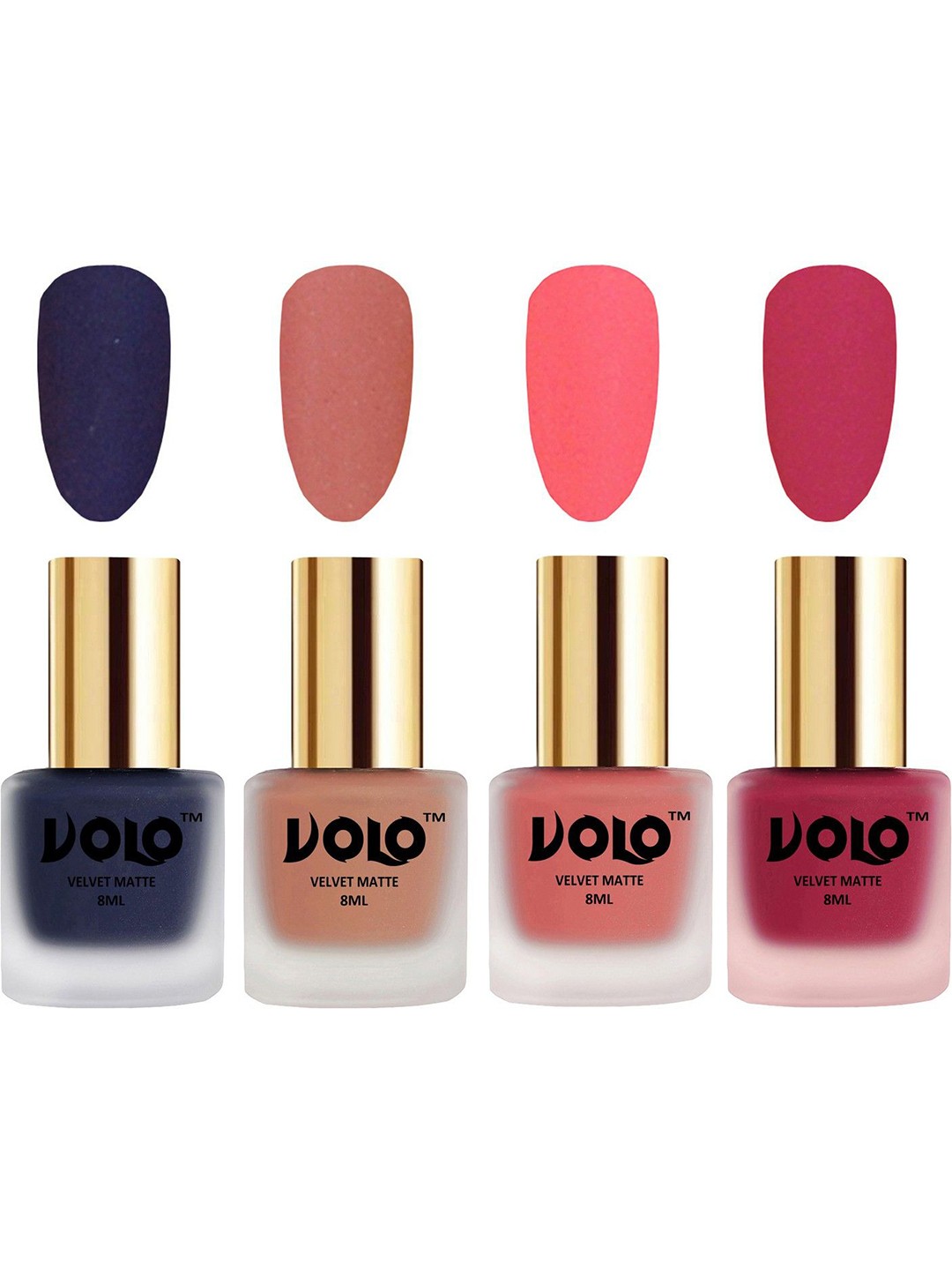 

VOLO Set Of 4 Velvet Matte Nail Polish-8 ml Each Shade -31 -38- 41 -43, Peach