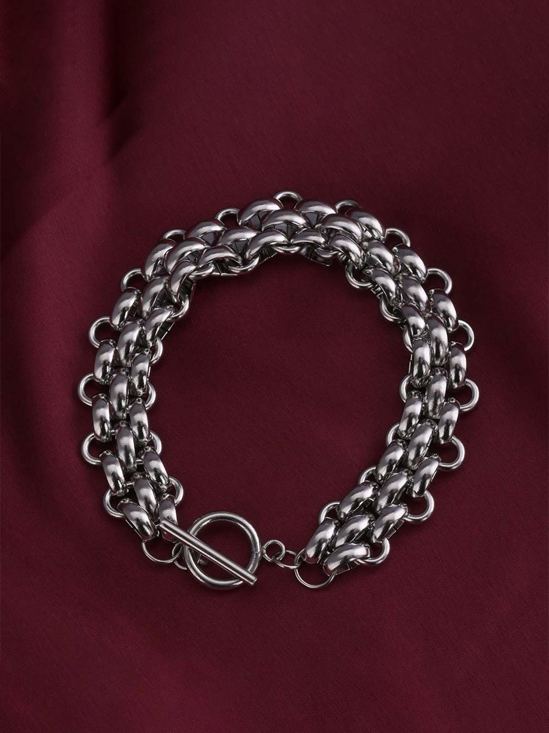 

PALMONAS Versatile Silver-Plated Stainless Steel Wraparound Bracelet