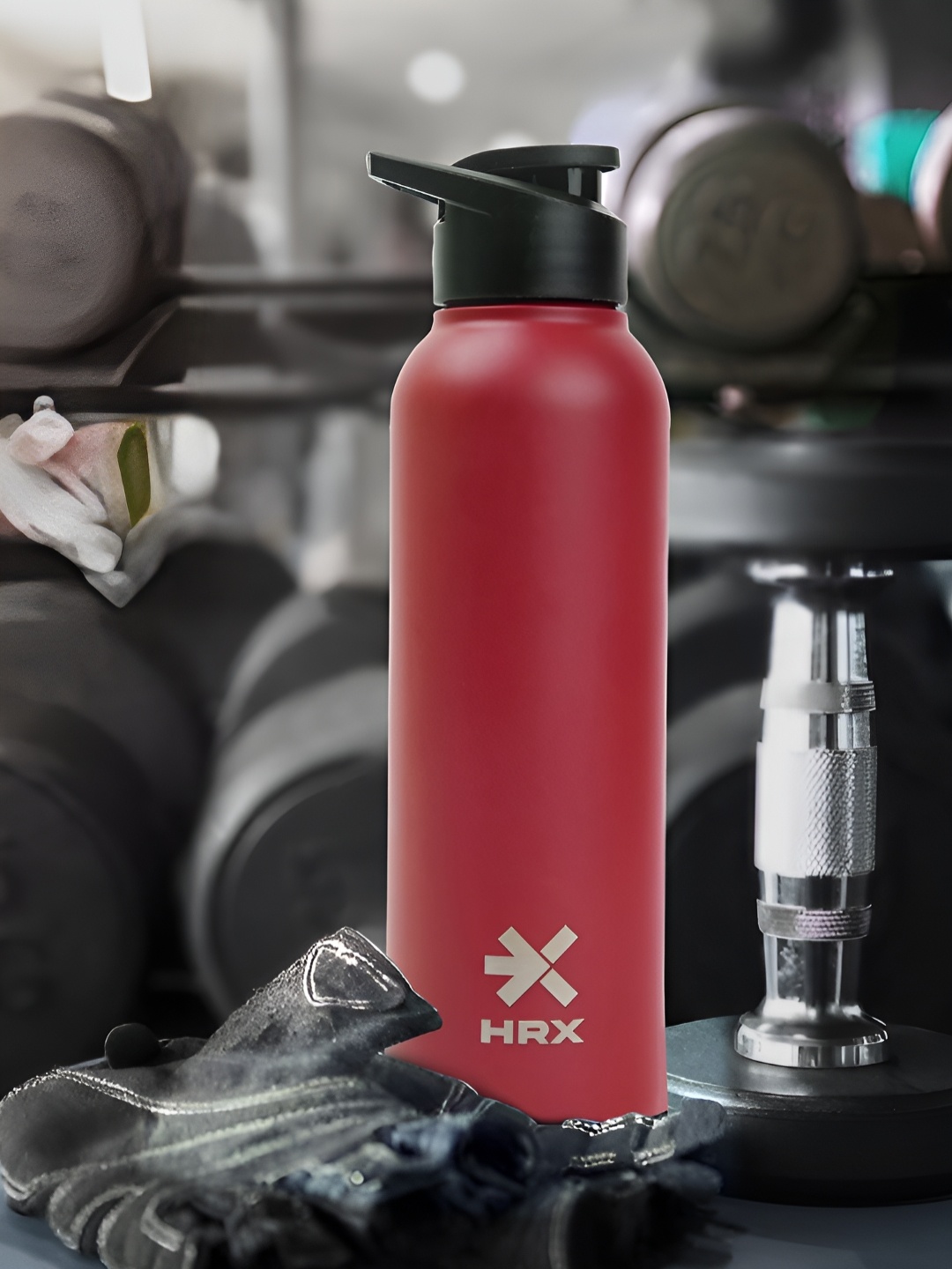 

HRX by Hrithik Roshan Red & Black Printed Single Stainless Steel Water Bottle 1l