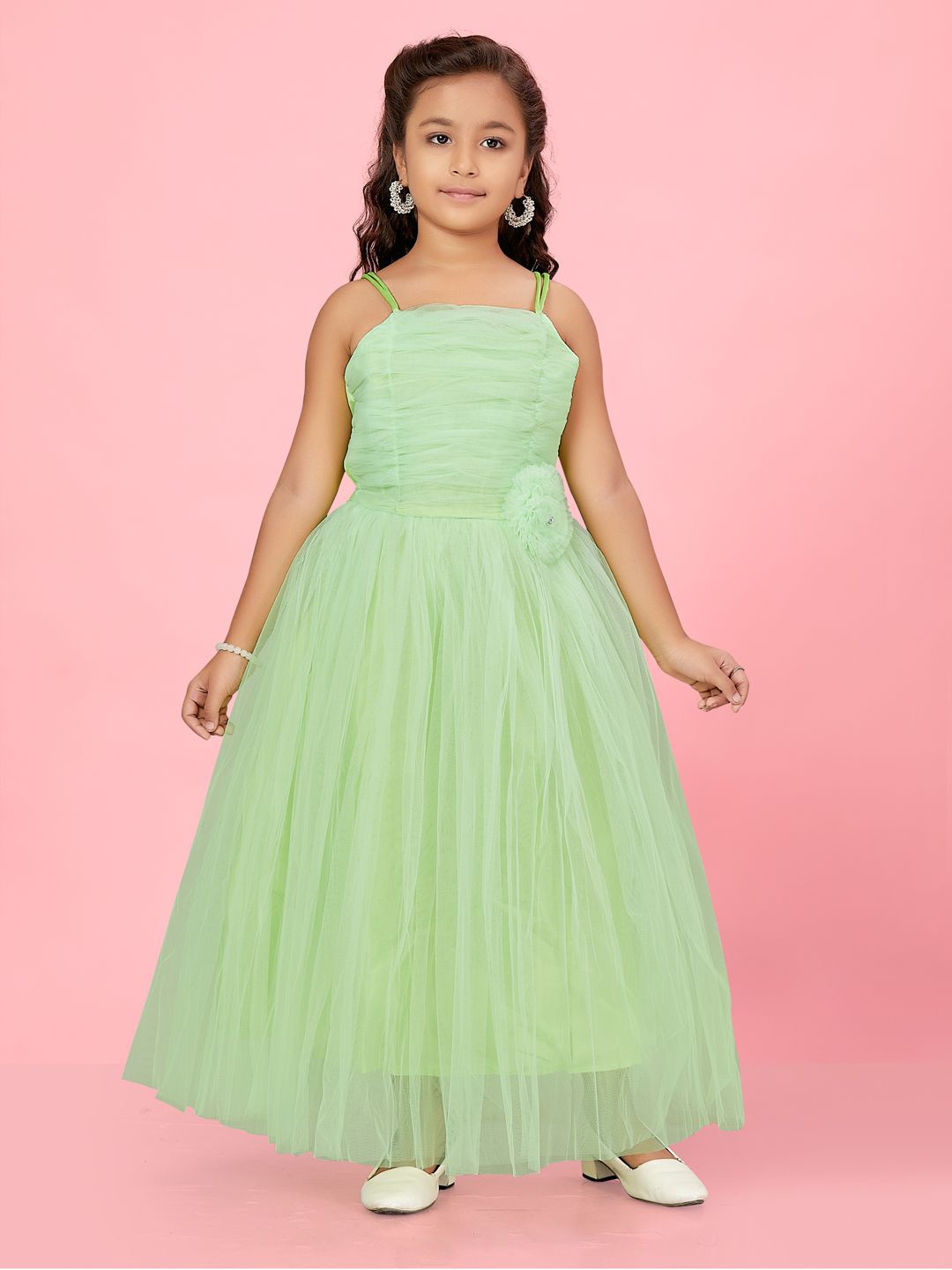 

BAESD Net Fit & Flare Maxi Dress, Green