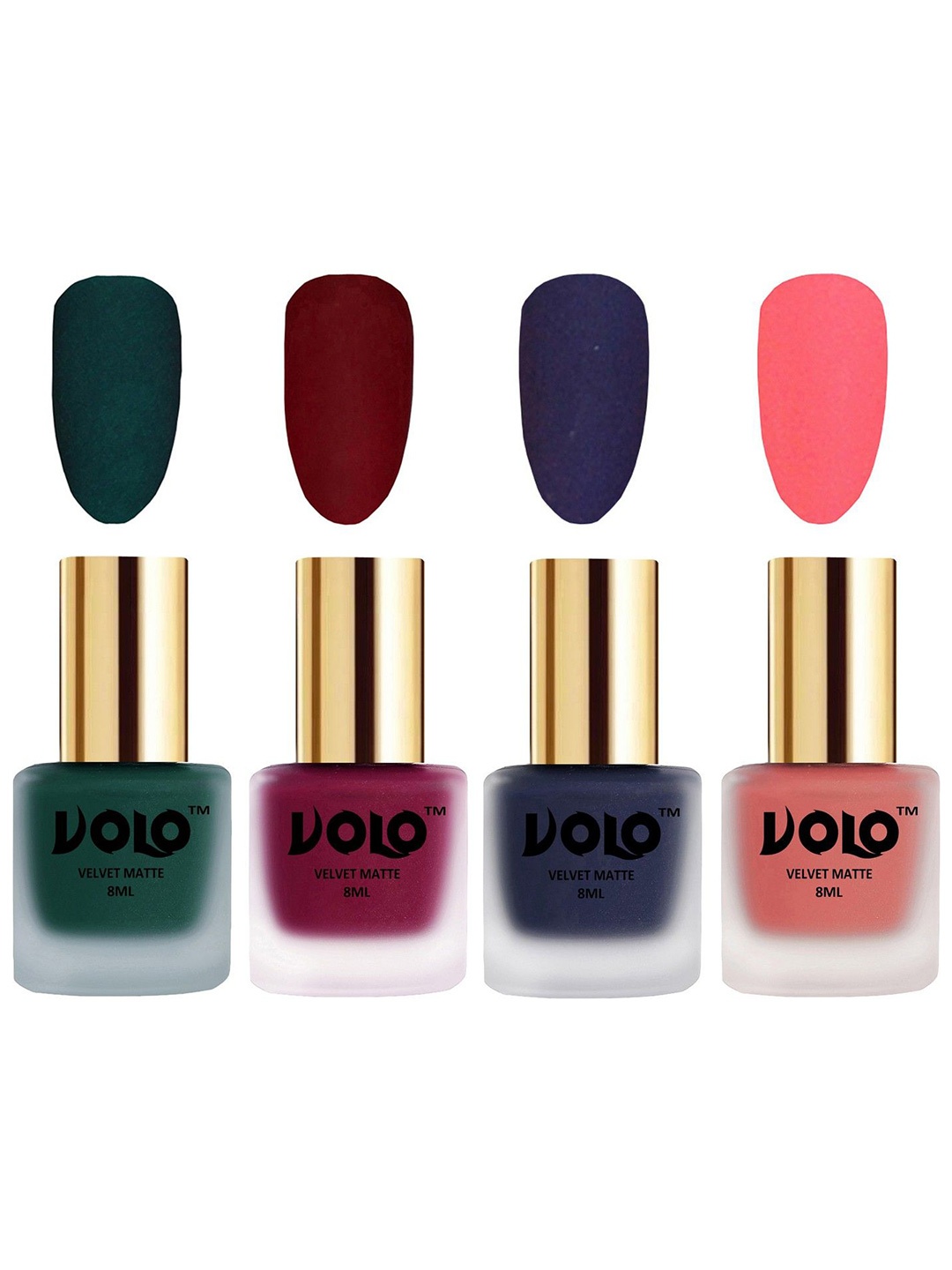 

VOLO Set Of 4 Velvet Matte Nail Polish- 8 ml Each- 12- 25-31- 41, Multi