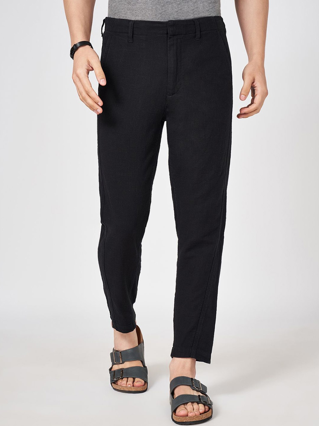 

7 Alt by Pantaloons Men Slim Fit Trousers, Black