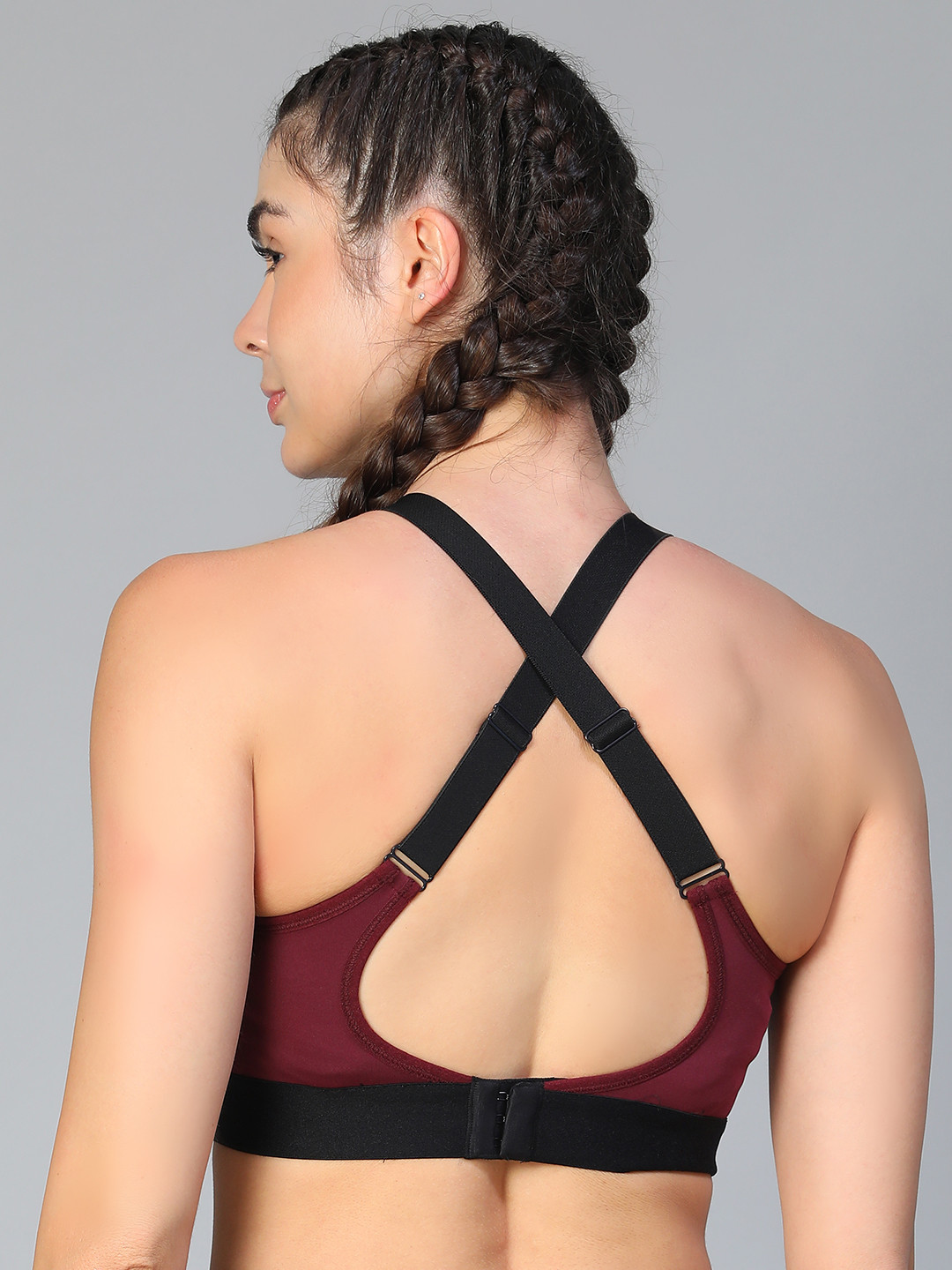 

ATHLISIS Medium Coverage Workout Bra, Maroon