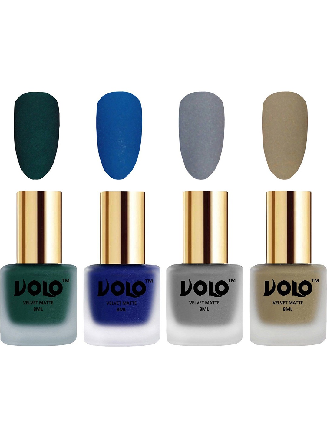 

VOLO Set Of 4 Velvet Matte Nail Polish- 8 ml Each- Shade- 12-19 -20 -37, Multi