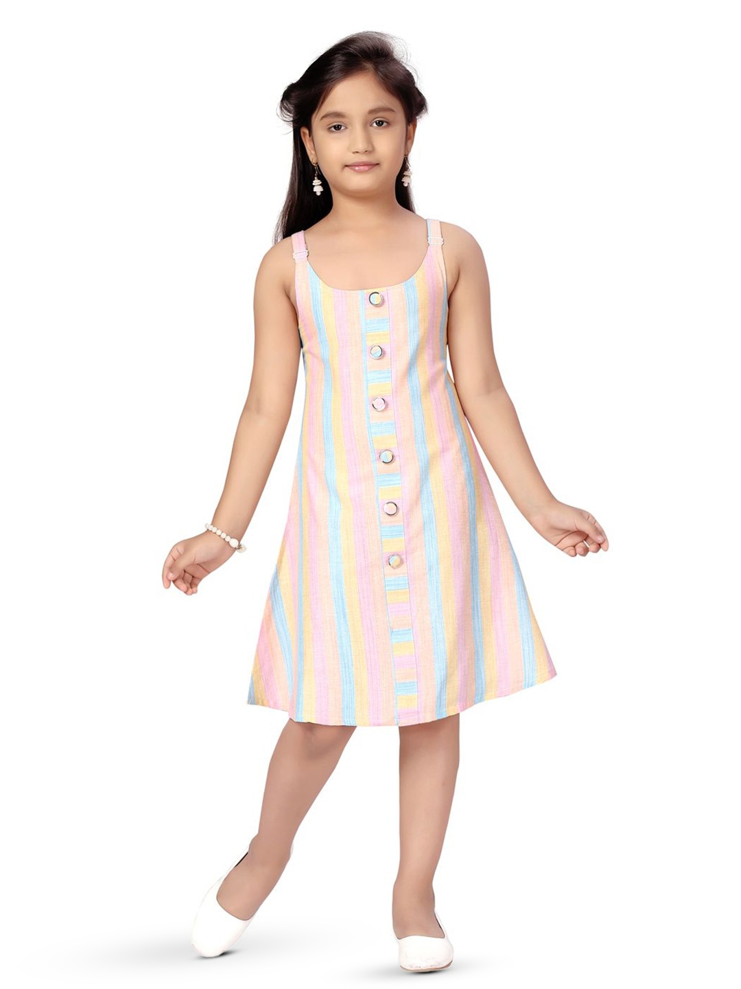 

BAESD Striped A-Line Cotton Dress, Multi
