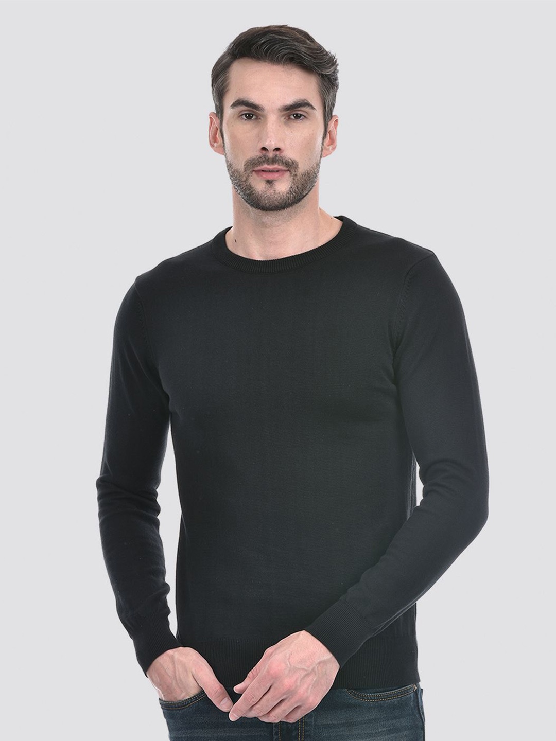 

Numero Uno Men Round Neck Pullover, Black