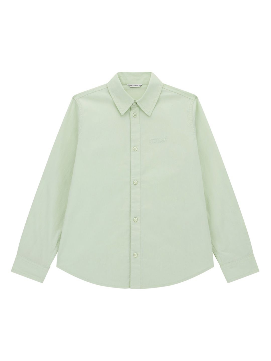 

GUESS kids Girls Solid Shirt Collar Cotton Top, Green