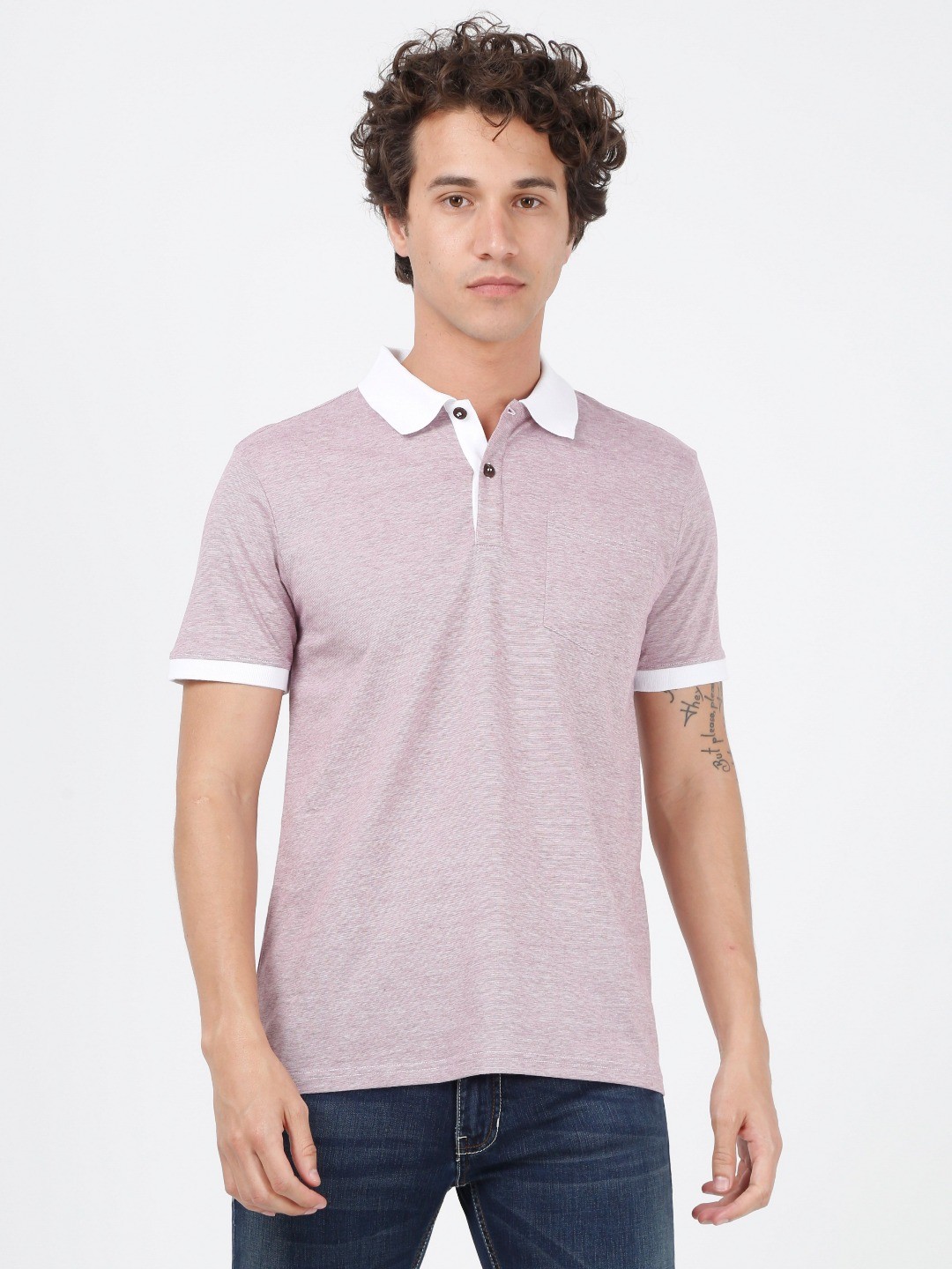 

ECOLINE Clothing Men Antimicrobial Solid Polo Collar Organic Cotton T-shirt, Maroon