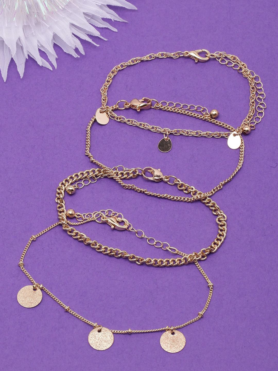 

KPOP Set Of 4 Gold-Plated Charm Bracelet