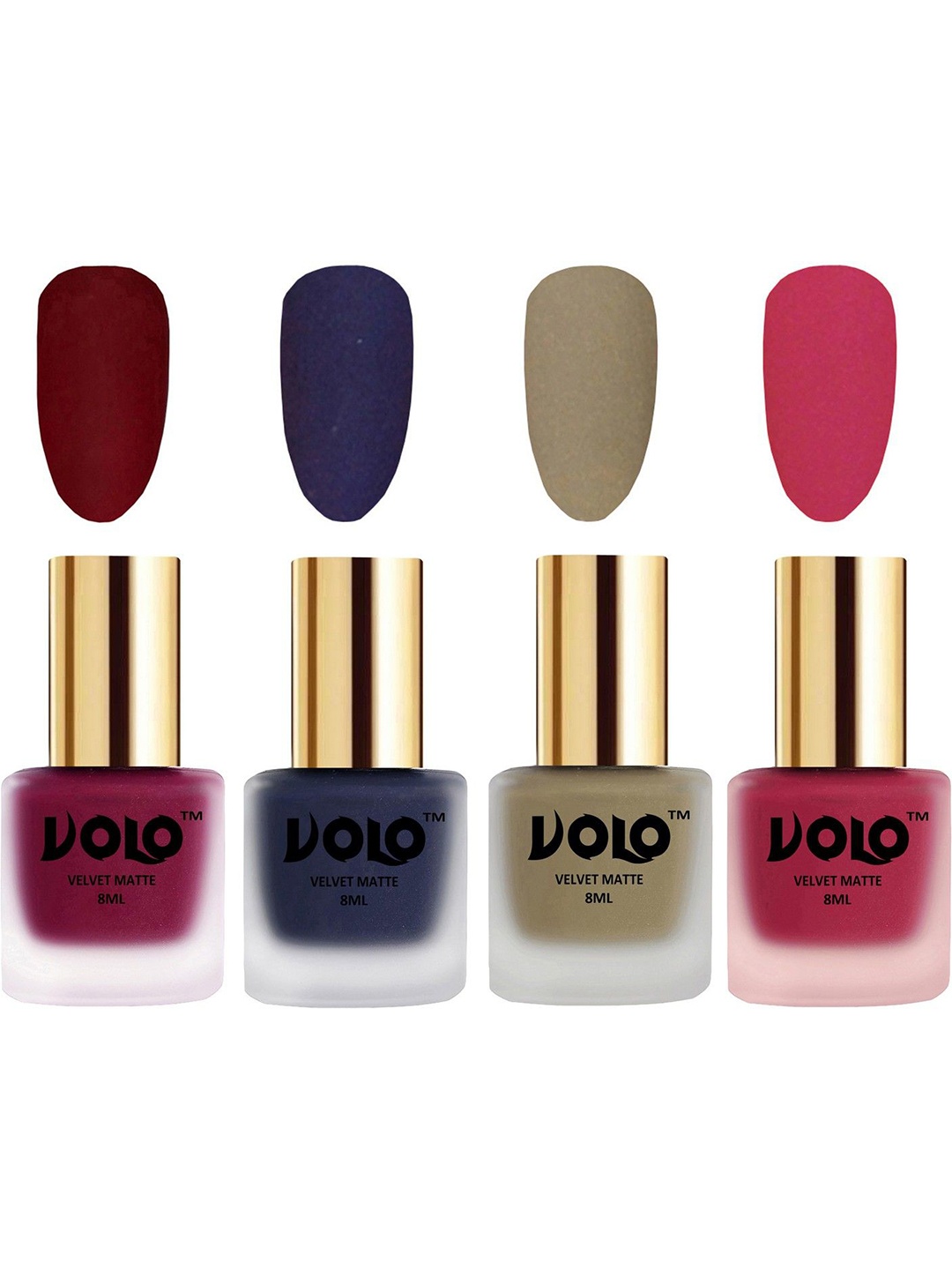 

VOLO Set Of 4 Velvet Matte Nail Polish- 8 ml Each- 25- 31-37- 43, Multi
