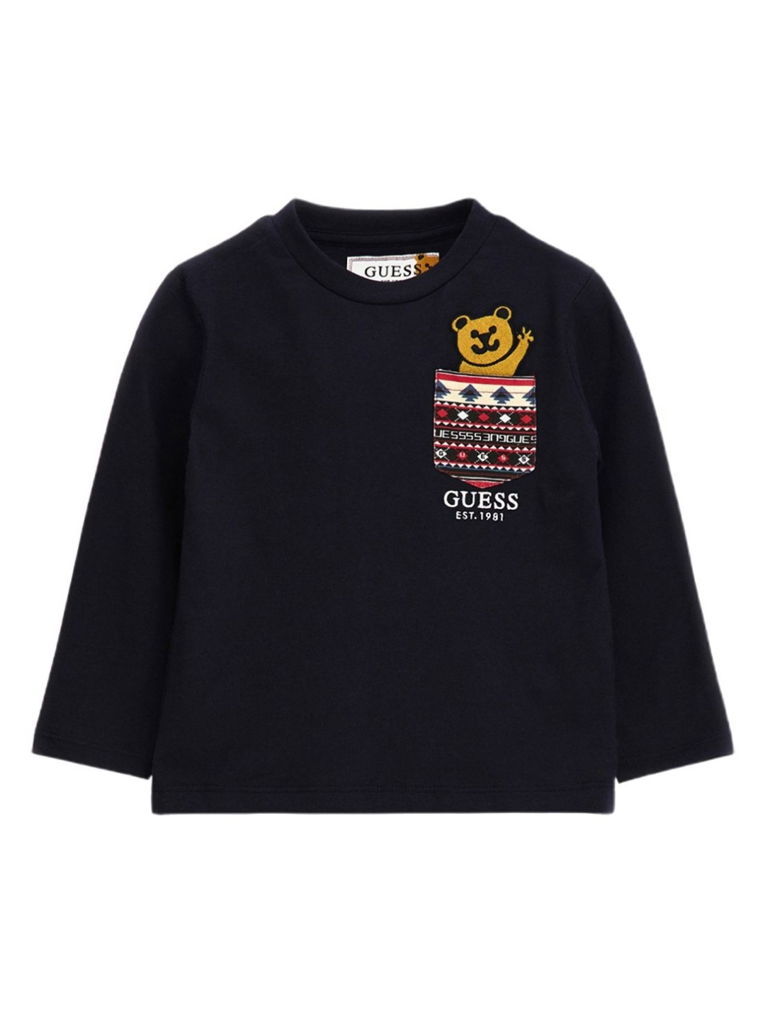 

GUESS kids Boys Graphic Printed Round Neck Cotton T-shirt, Black