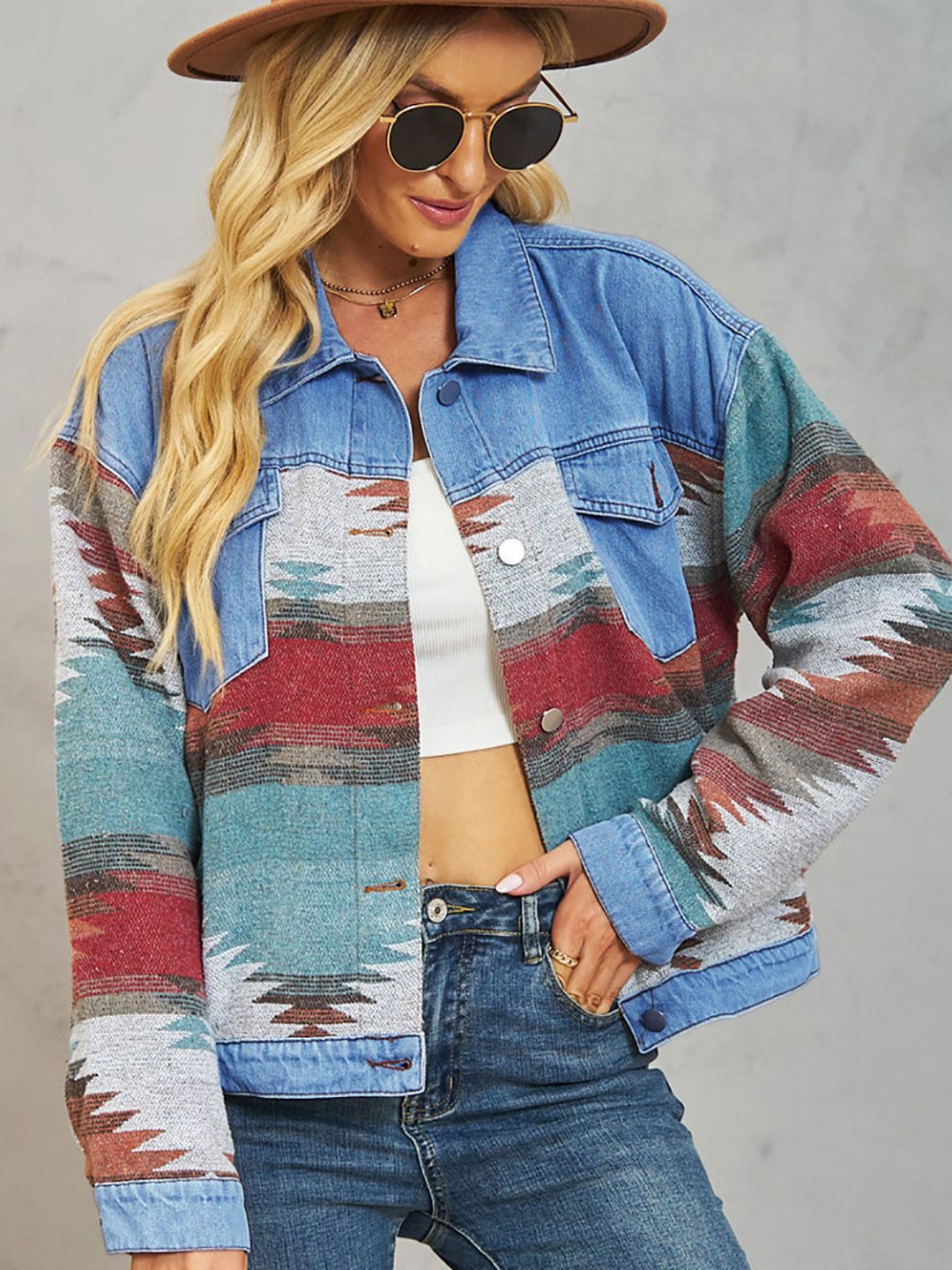 

StyleCast x Revolte Women Printed Lightweight Open Front Jacket, Blue