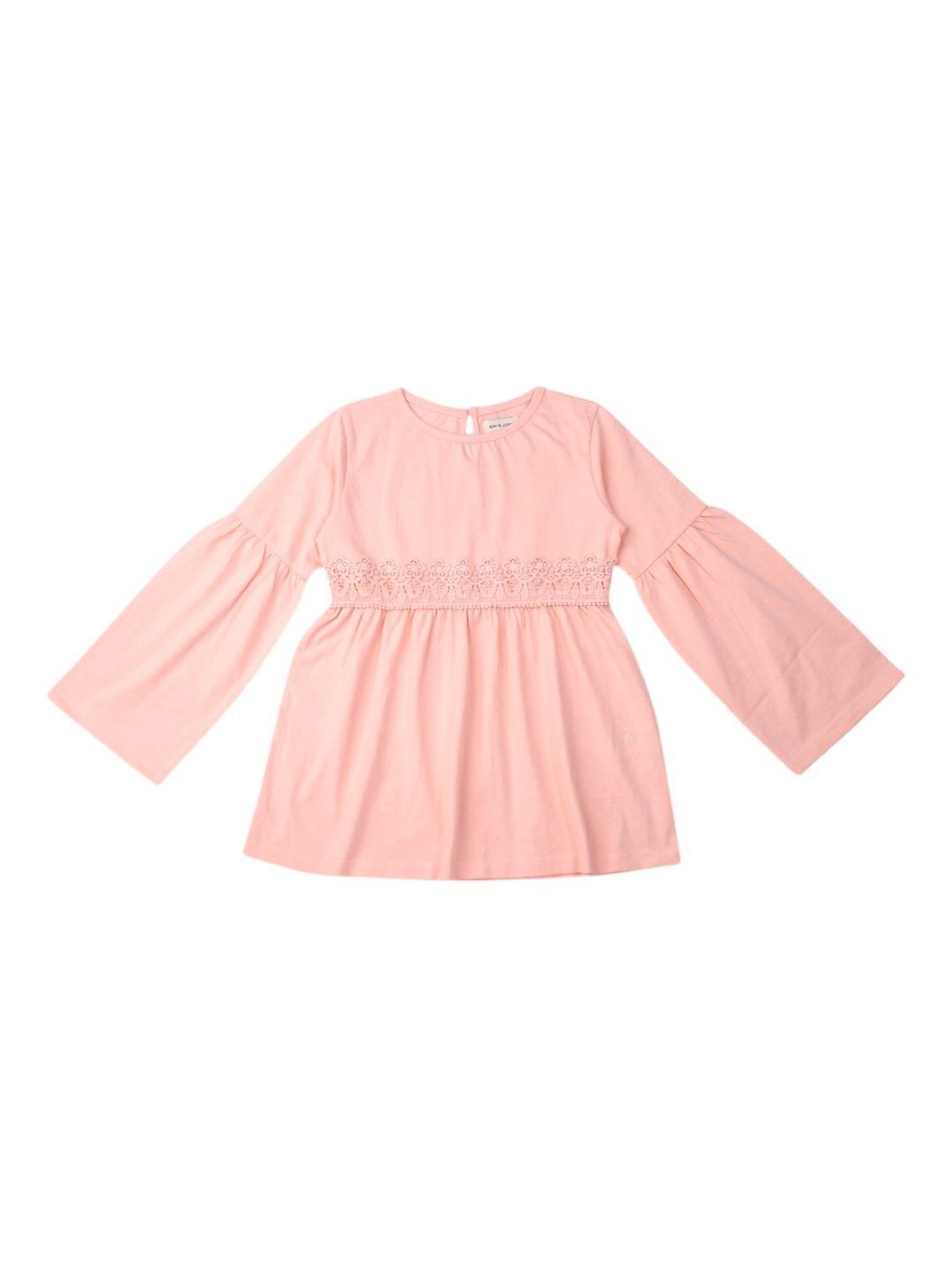 

Gini and Jony Girls Solid Round Neck Cotton Top, Pink