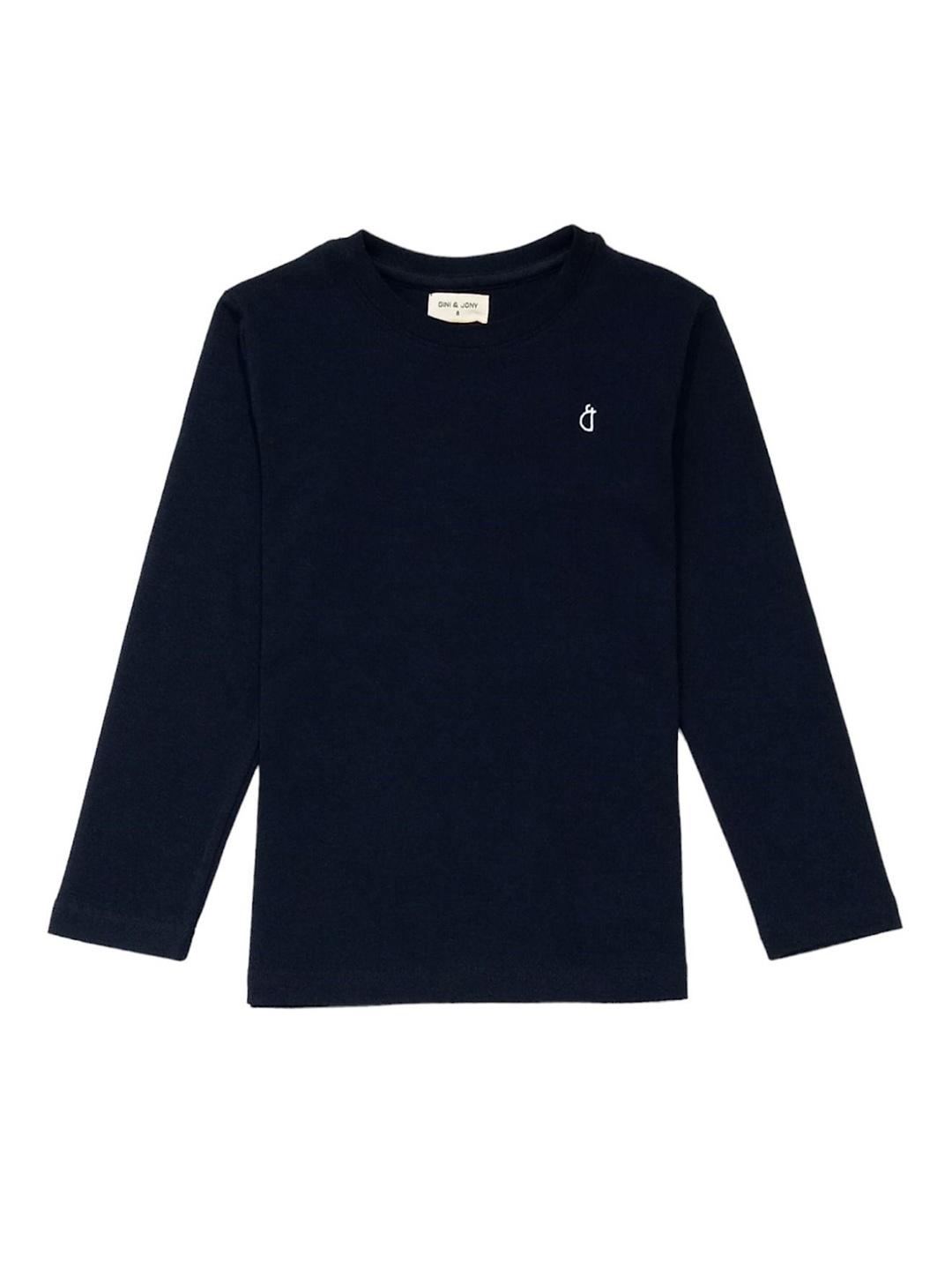 

Gini and Jony Girls Solid Round Neck Cotton T-Shirt, Navy blue