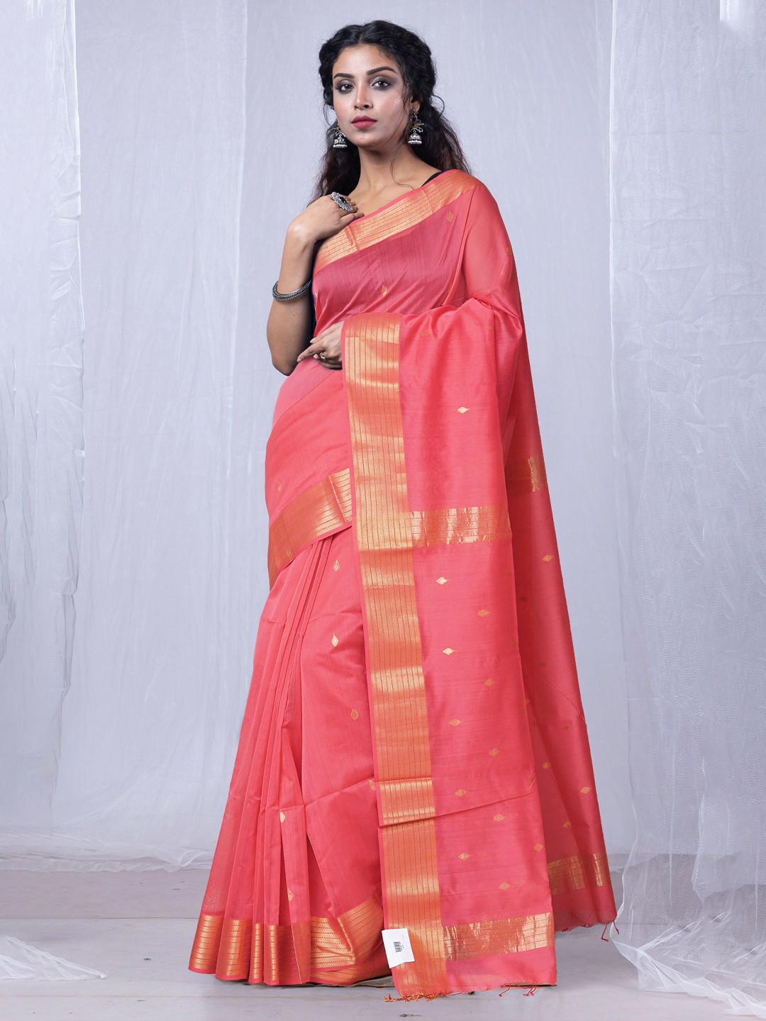 

Unnati Silks Handloom Maheshwari Saree, Pink