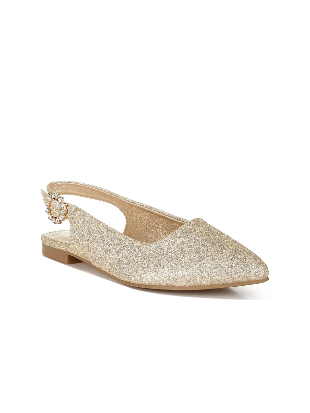 

London Rag Women Mules with Buckles Flats, Gold