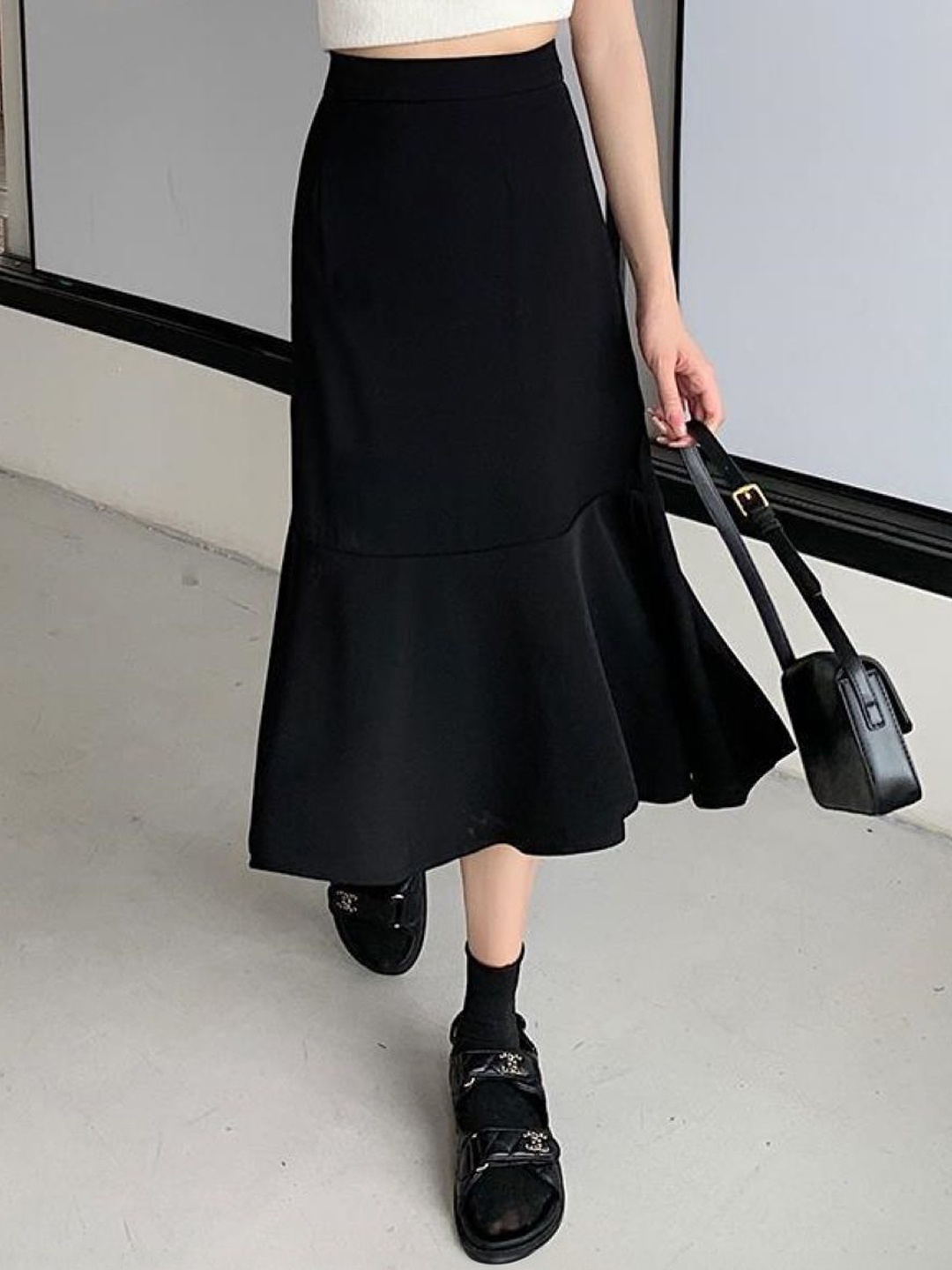 

StyleCast A-Line Knee-Length Skirt, Black