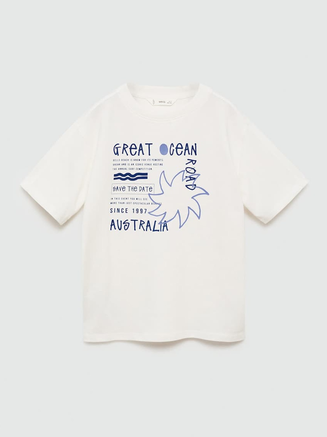 

Mango Kids Boys Pure Cotton Typography Printed T-shirt, White