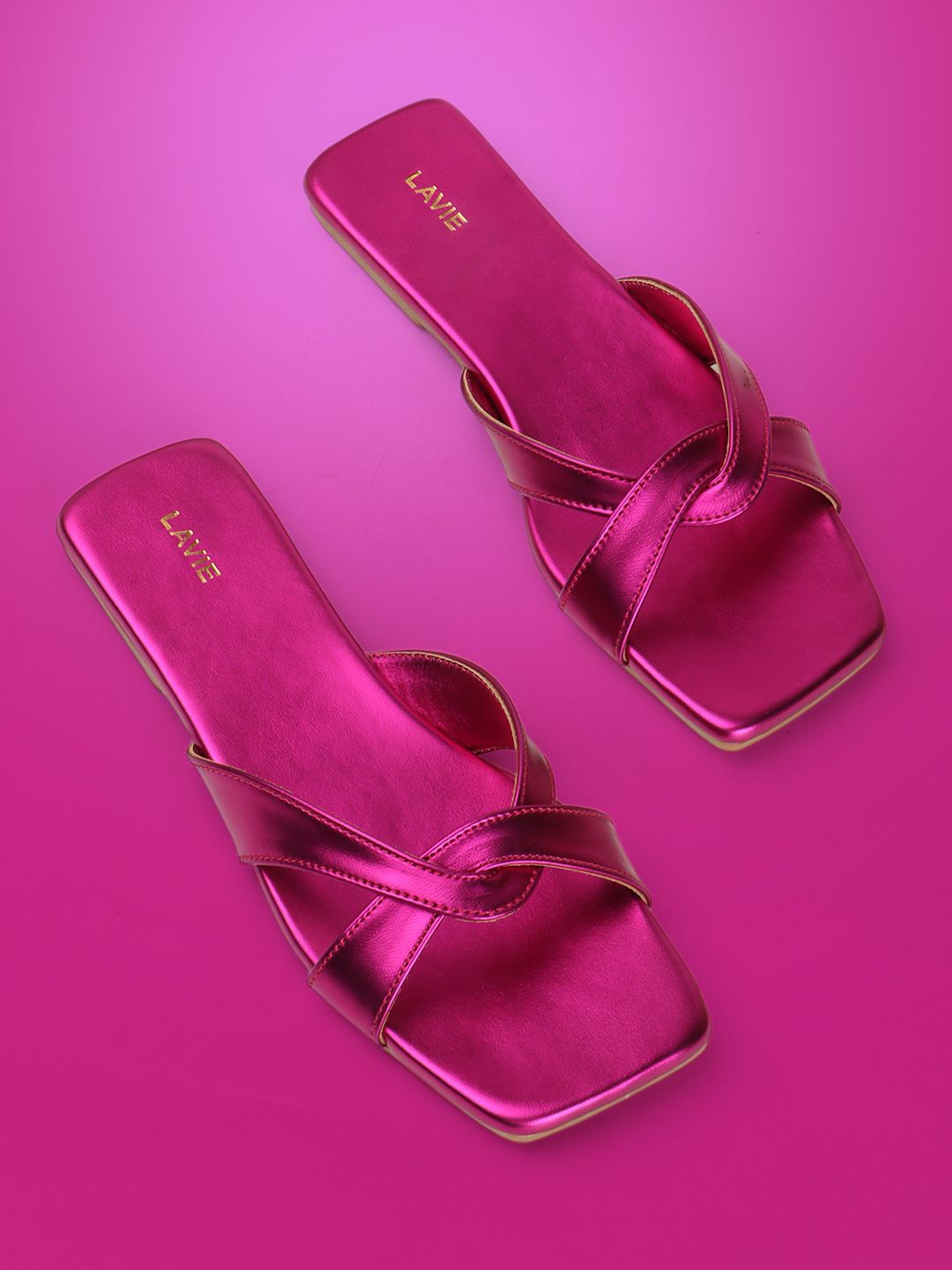 

Lavie Women Party One Toe Flats, Pink