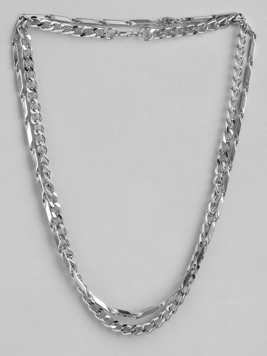 

PARIS HAMILTON Unisex Set Of 2 Silver-Plated Chains
