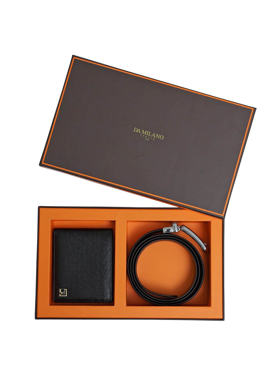 

Da Milano Men Wallet and Belt Accessory Gift Set, Black