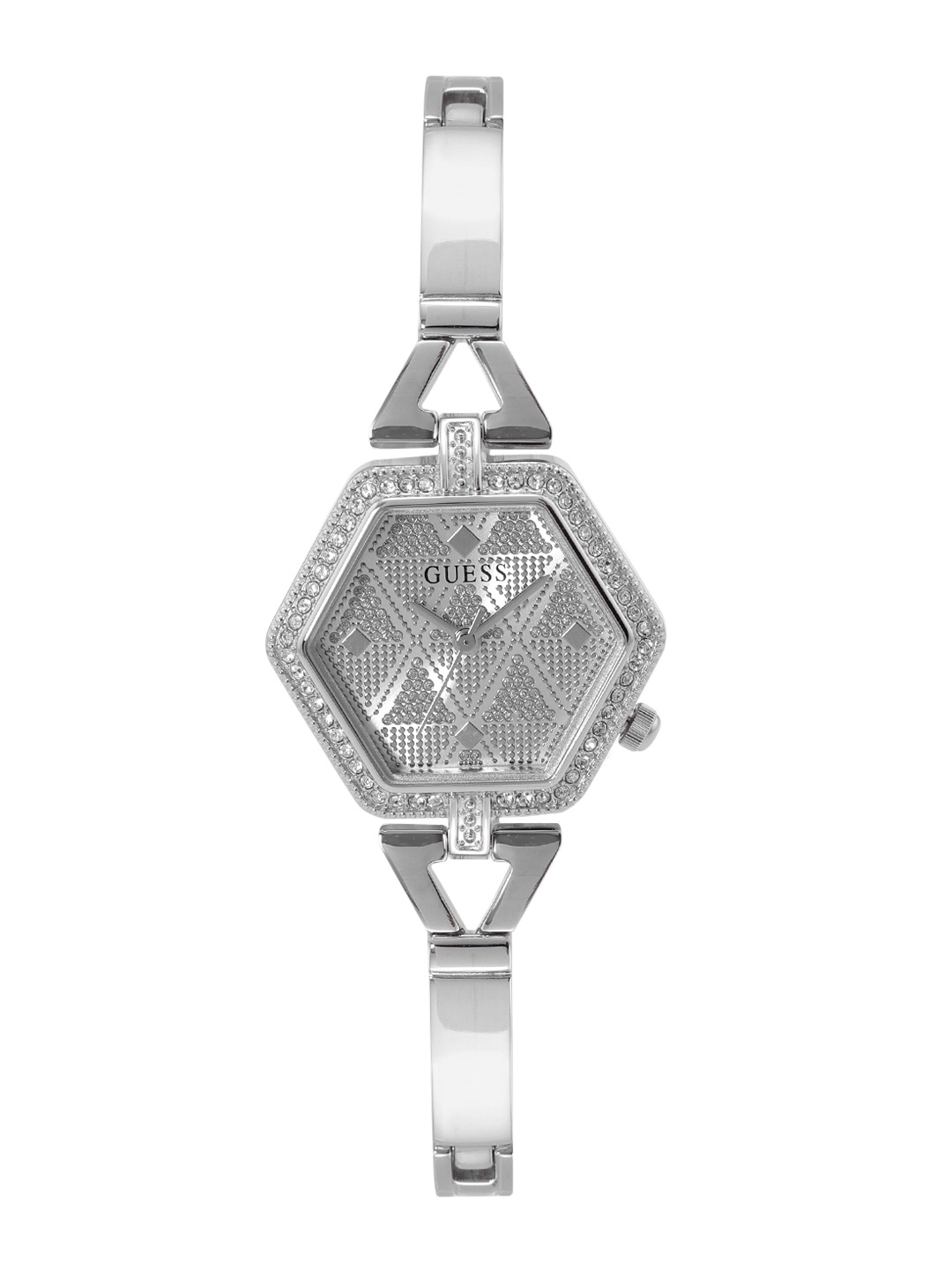 

GUESS Women Dress Audrey Embellished Bracelet Style Straps Analogue Watch GW0680L1, Silver