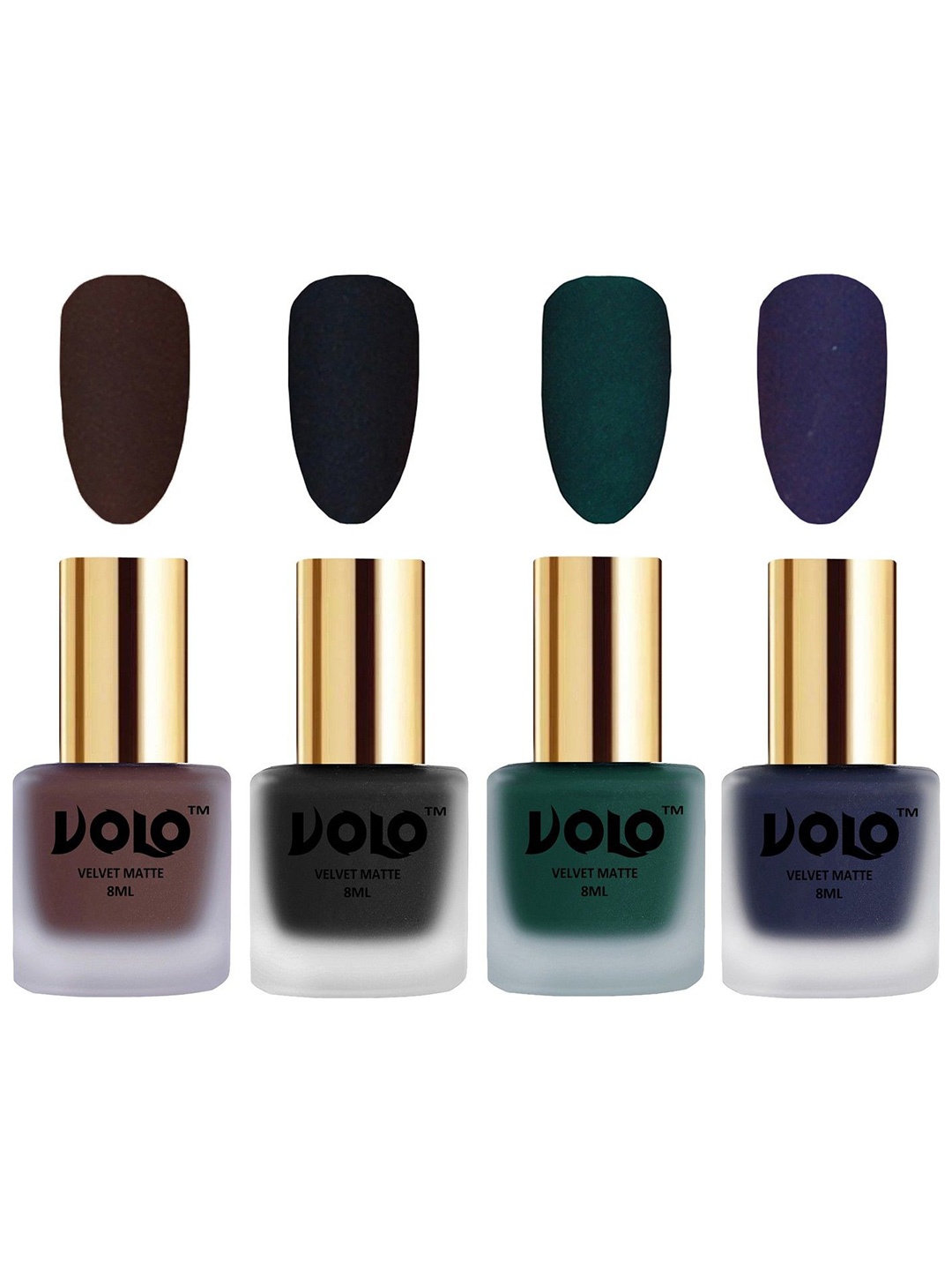 

VOLO Set Of 4 Velvet Matte Nail Polish- 8 ml Each- 2 -5 -12- 31, Multi