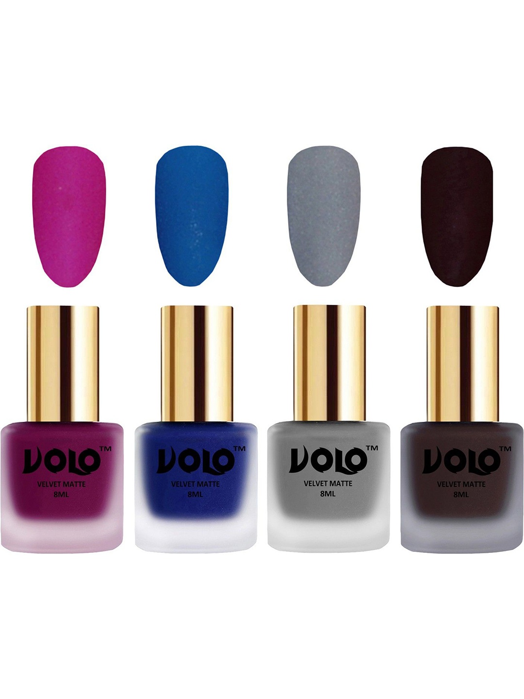 

VOLO Set Of 4 Velvet Matte Nail Polish - 8 ml Each - 14 - 19 - 20 - 45, Magenta