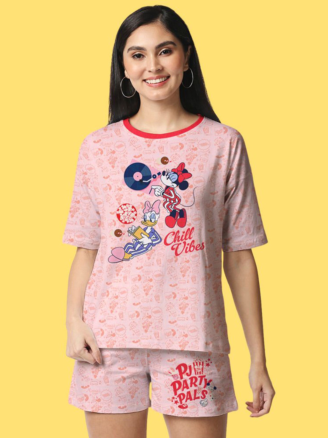 

Wear Your Opinion T-Shirt With Short Co-Ords Sets, Pink