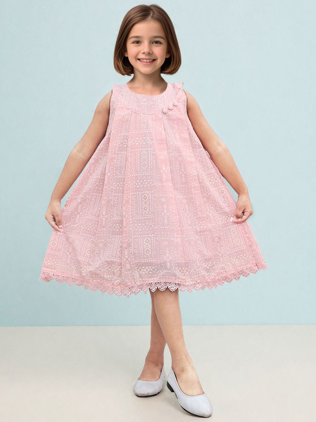 

Toonyport Girls Print A-Line Dress, Pink