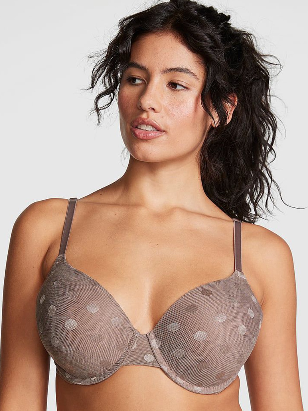 

Victoria's Secret Medium Coverage Underwired Lightly Padded T-shirt Bra, Brown