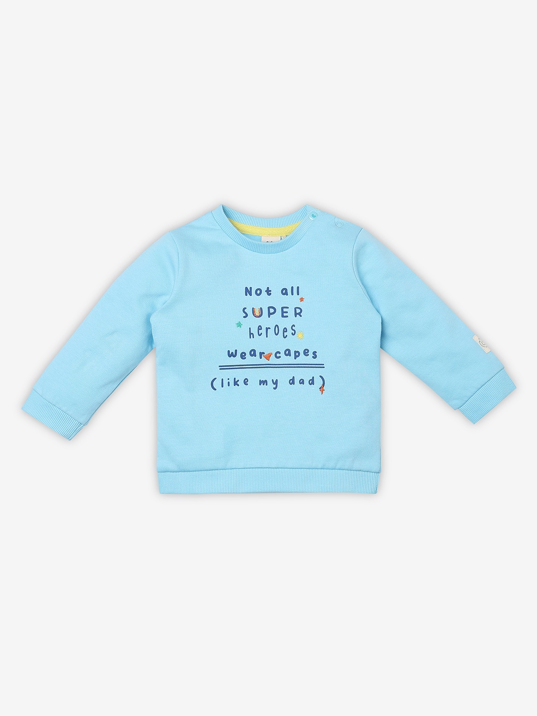 

Ed-a-Mamma Baby Unisex Kids Typography Printed Round Neck Cotton Pullover Sweatshirt, Blue