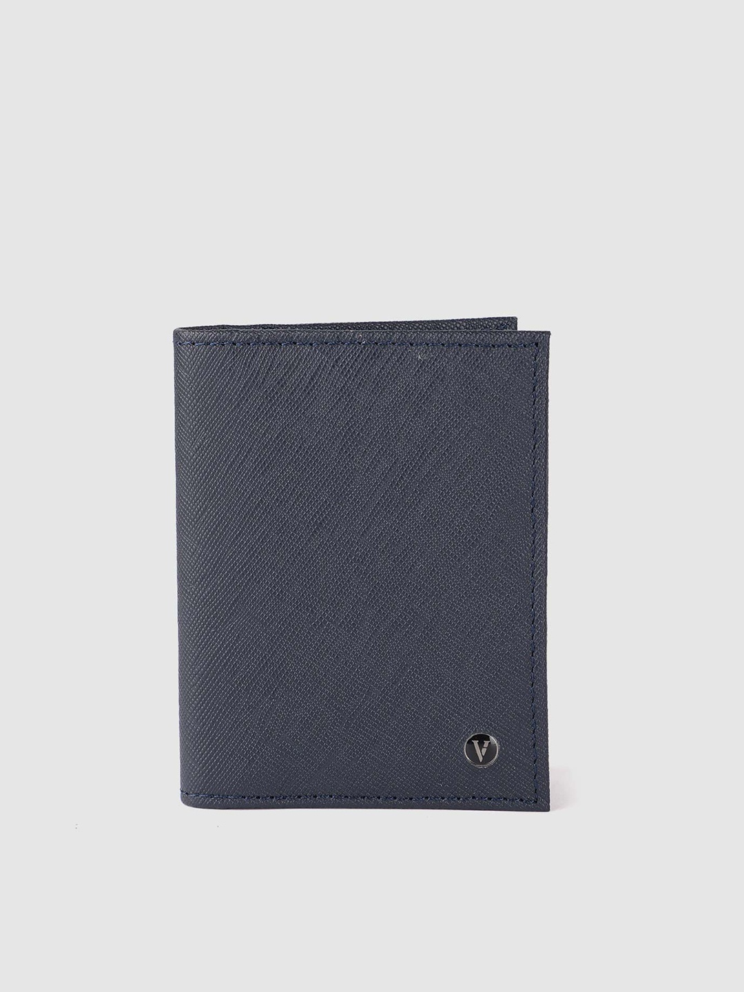 

Van Heusen Men Solid Leather Card Holder, Navy blue