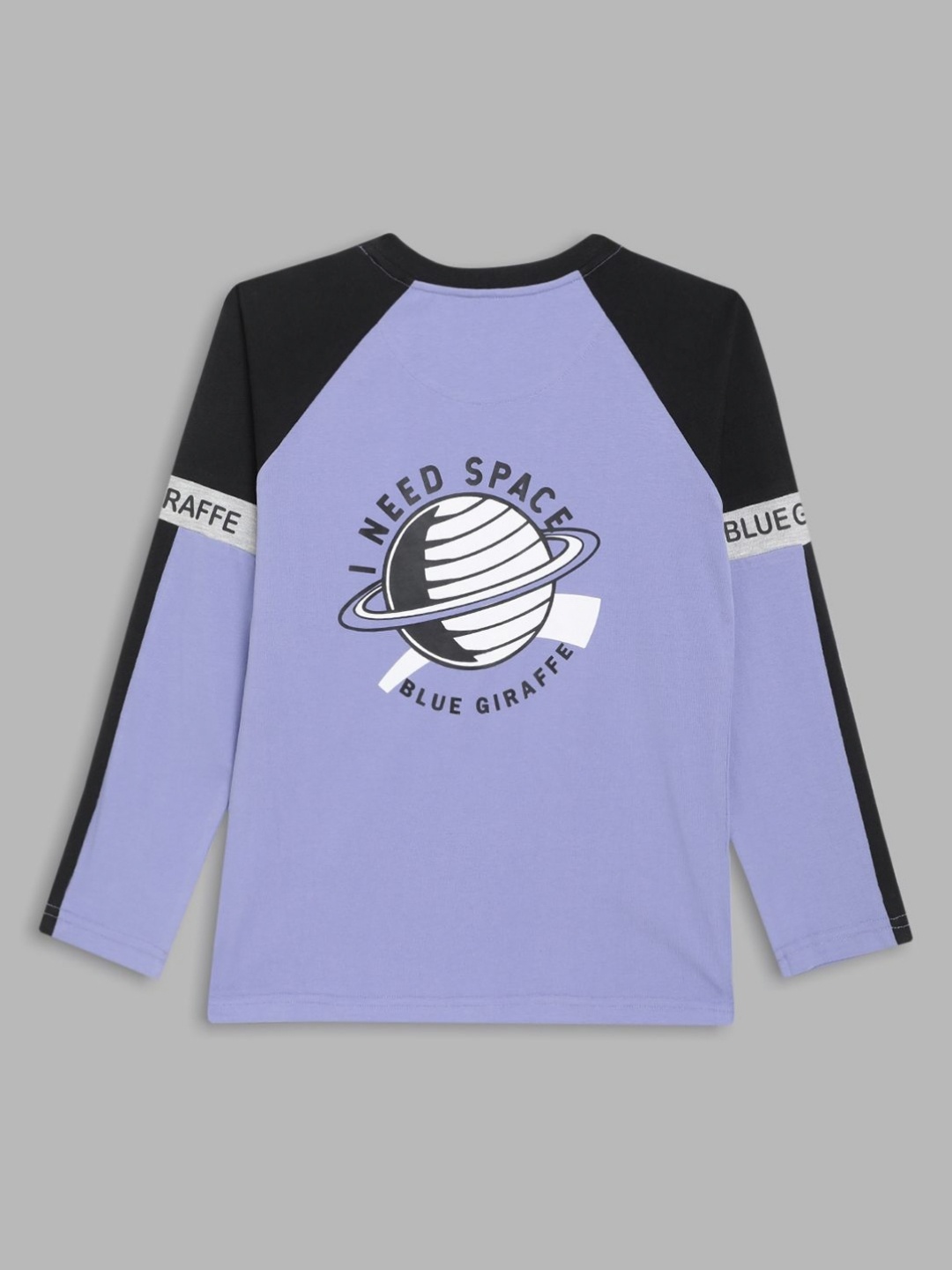 

Blue Giraffe Boys Graphic Printed Round Neck Cotton T-shirt, Lavender