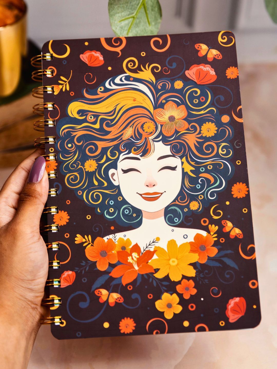 

Doodle Black and Orange-Coloured Self Design Planner Stationery