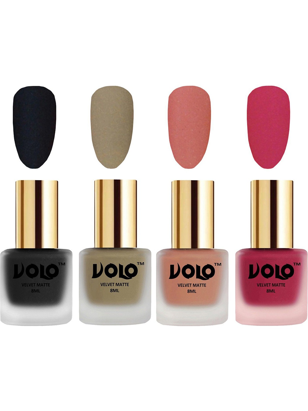 

VOLO Set Of 4 Velvet Matte Nail Polish - 8 ml Each - 5 - 37 - 38 - 43, Multi