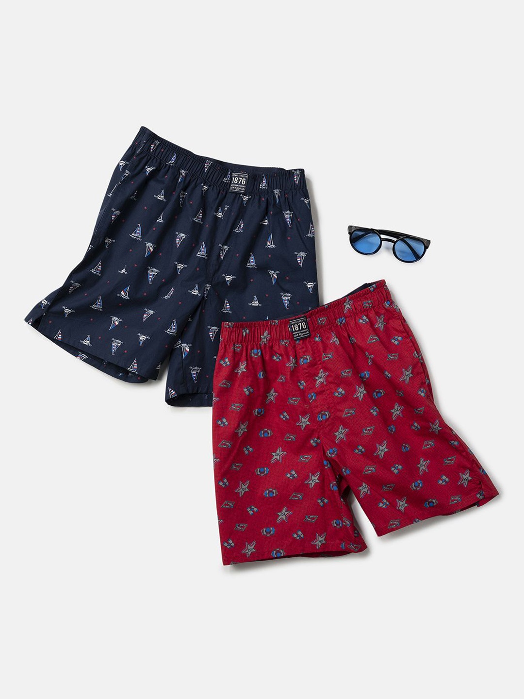 

Jockey Boys Pack of 2 Super Combed Mercerized Cotton Printed Boxer Shorts-UB08, Red