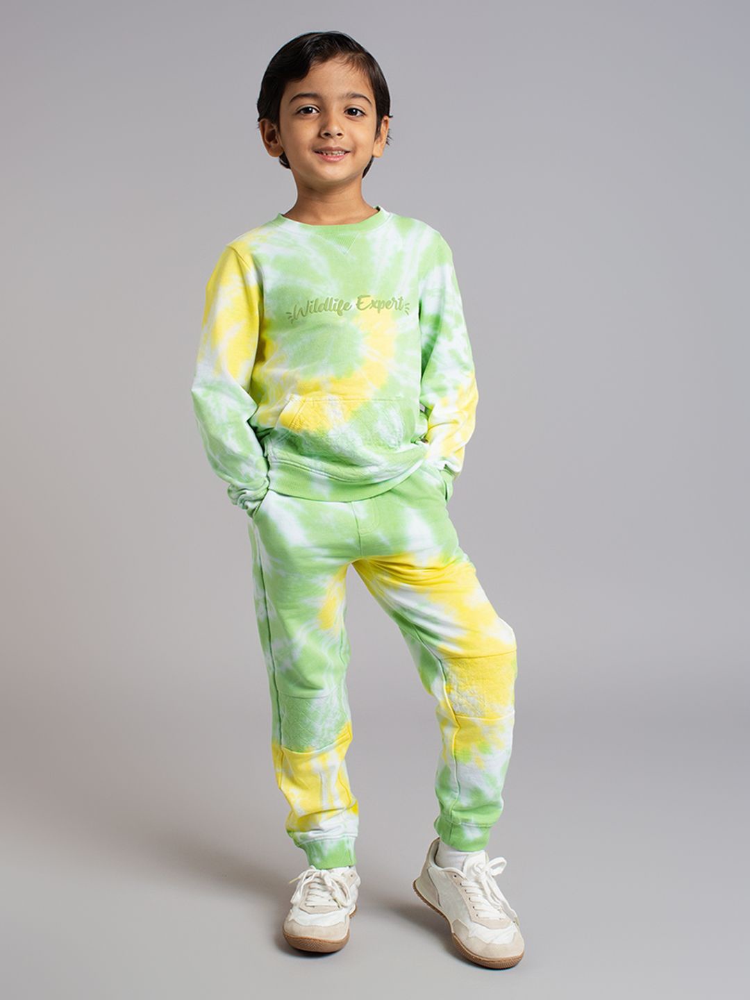 

Ed-a-Mamma Boys Sweatshirt & Jogger Tie Dye Co-Ord Set, Green