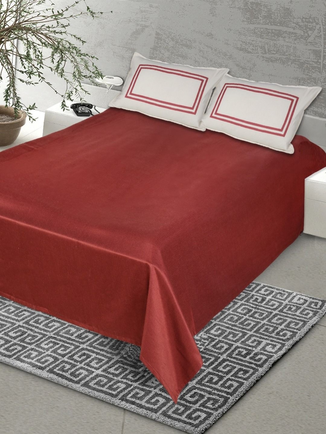 

Saral Home Rust 160 TC Cotton King Bedsheet With 2 Pillow Covers 1 m x 1.08 m