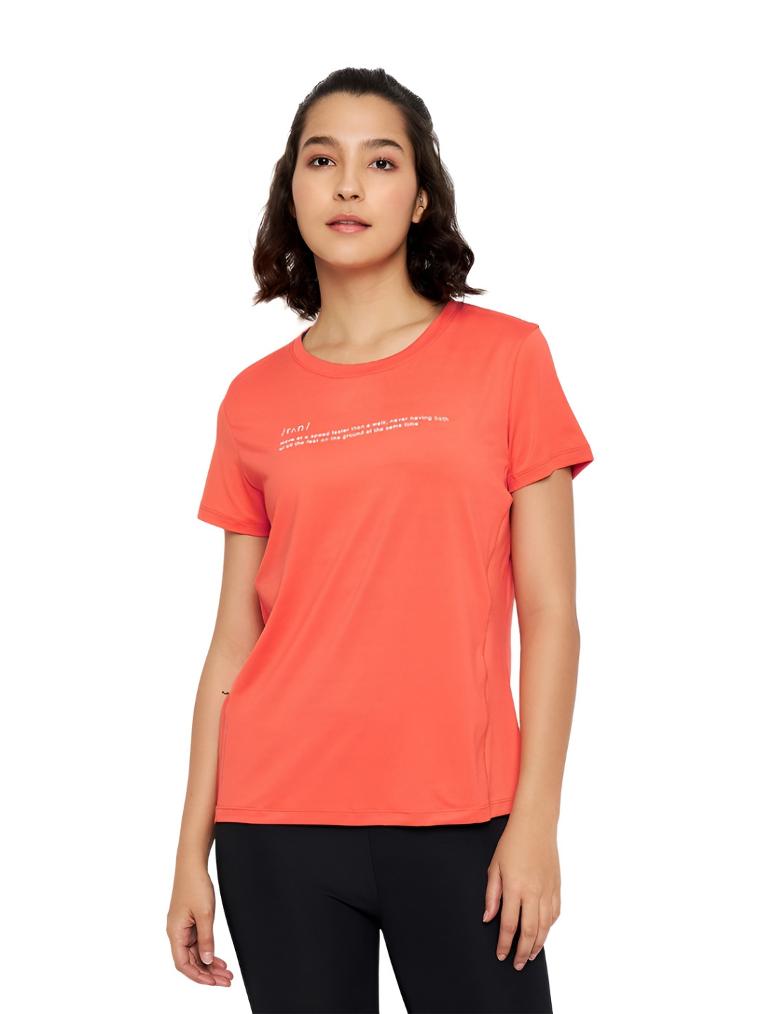 

PERFKT-U Women Typography Printed Round Neck T-shirt, Coral
